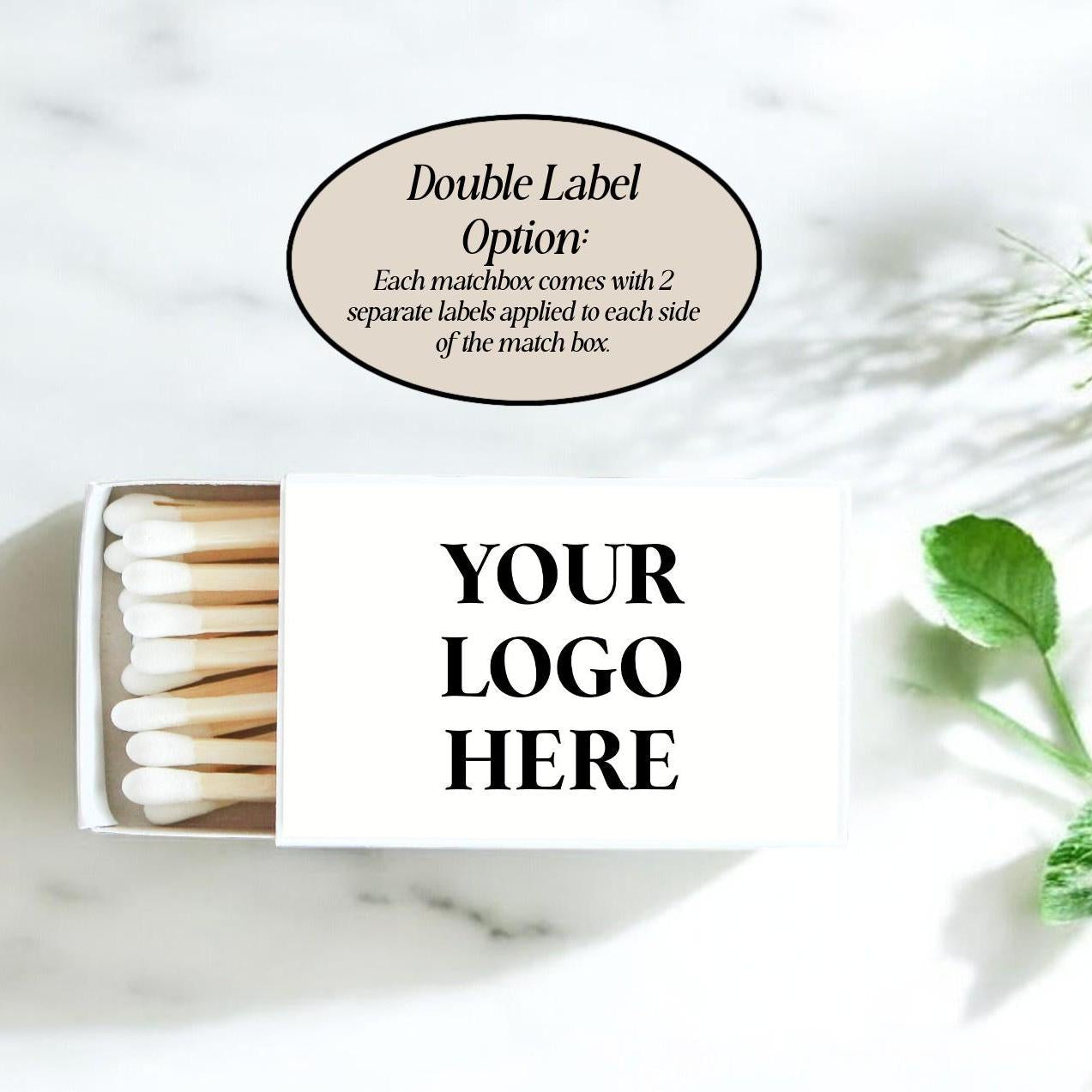 Logo Match Boxes (Double - Sided Labels) - Set of 10 - The Dancing Wick