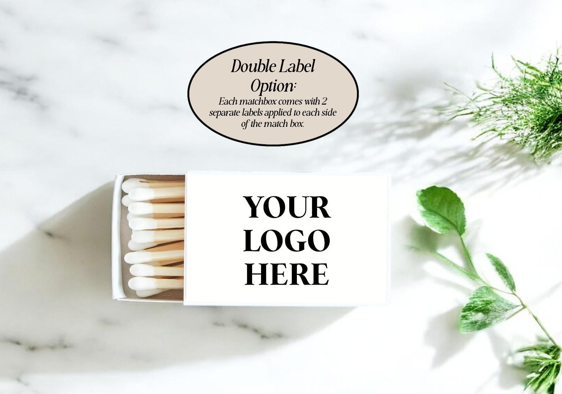 Logo Match Boxes (Double - Sided Labels) - Set of 10 - The Dancing Wick