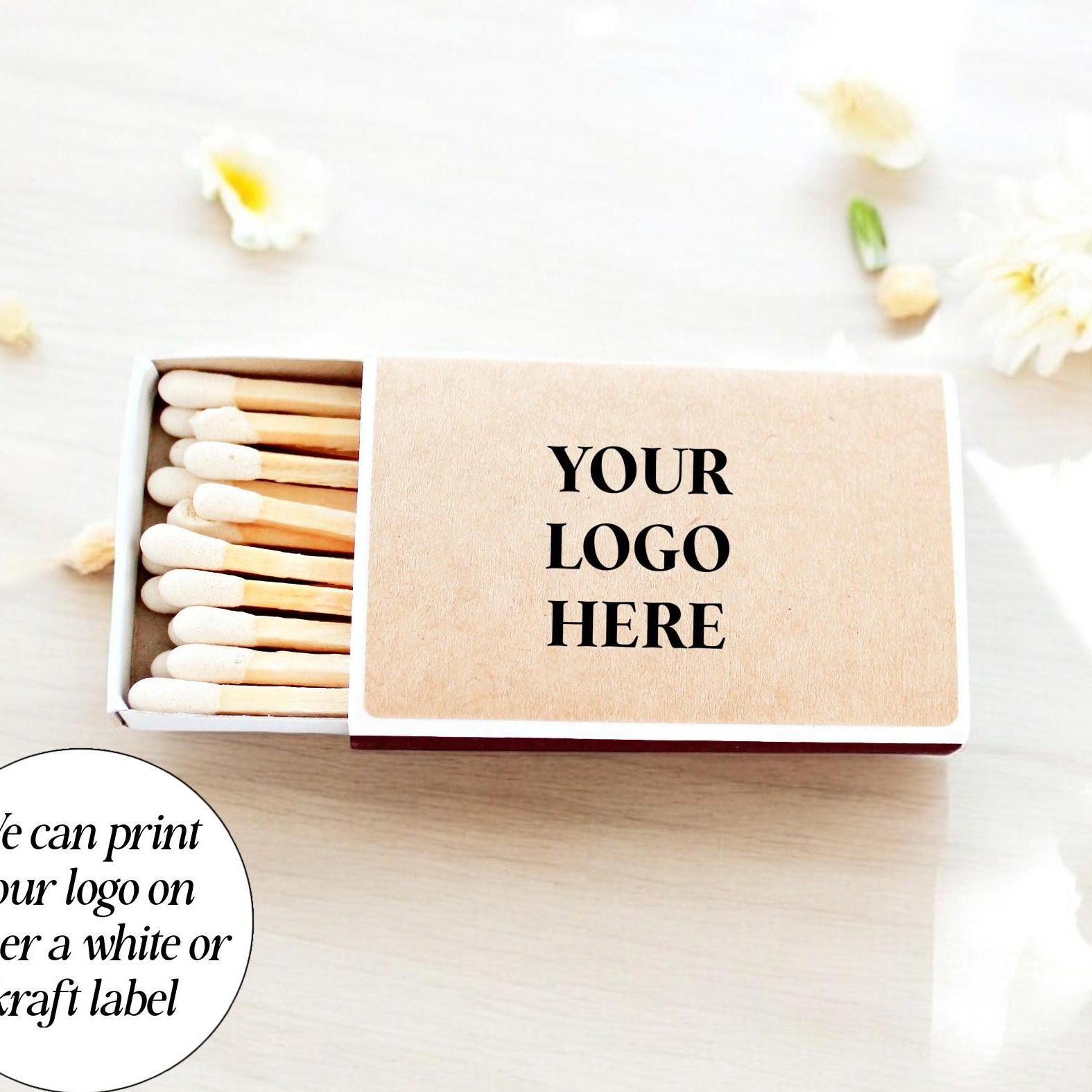 Logo Match Boxes (Double - Sided Labels) - Set of 10 - The Dancing Wick