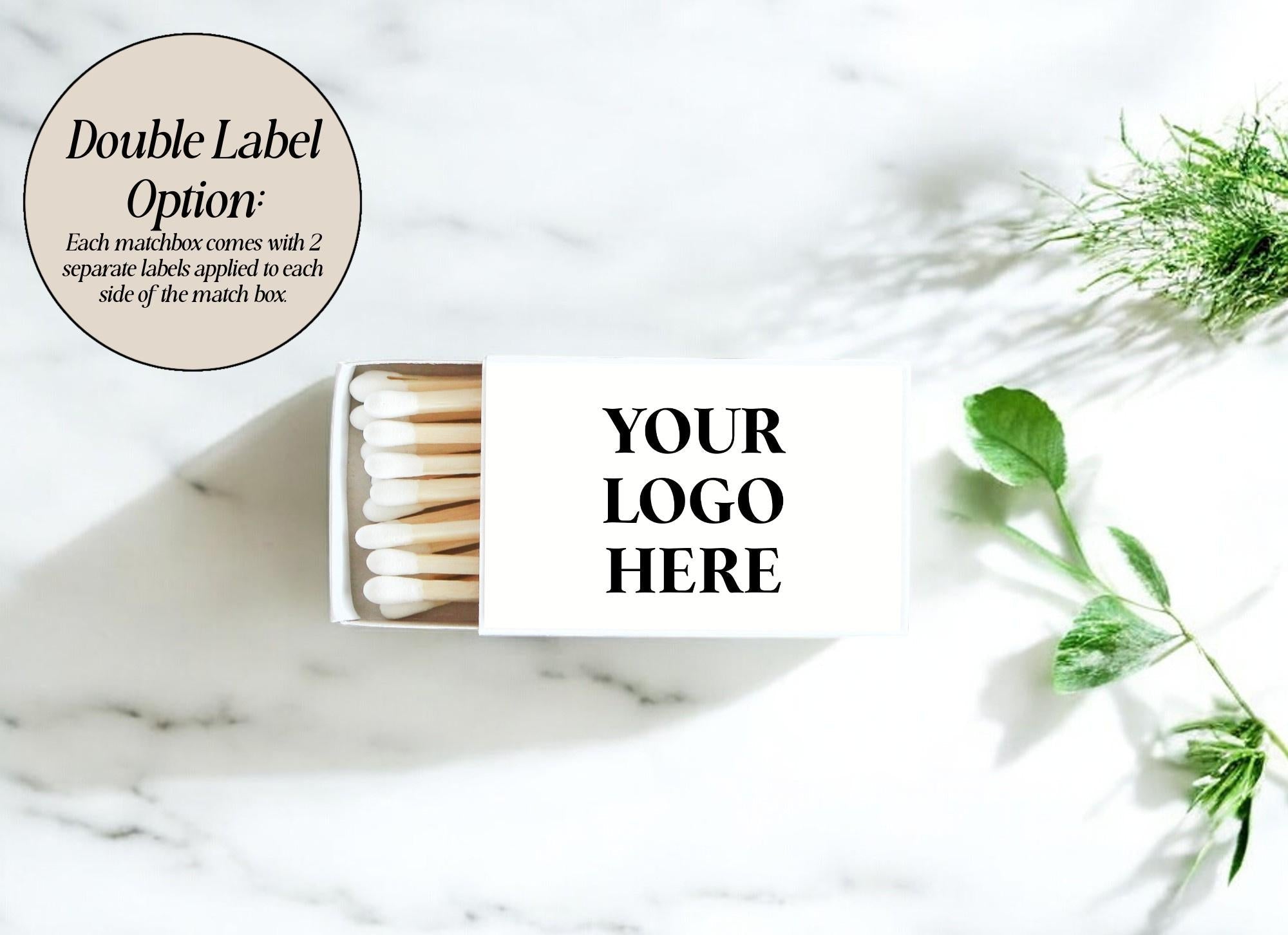 Logo Match Boxes (Double - Sided Labels) - Set of 10 - The Dancing Wick