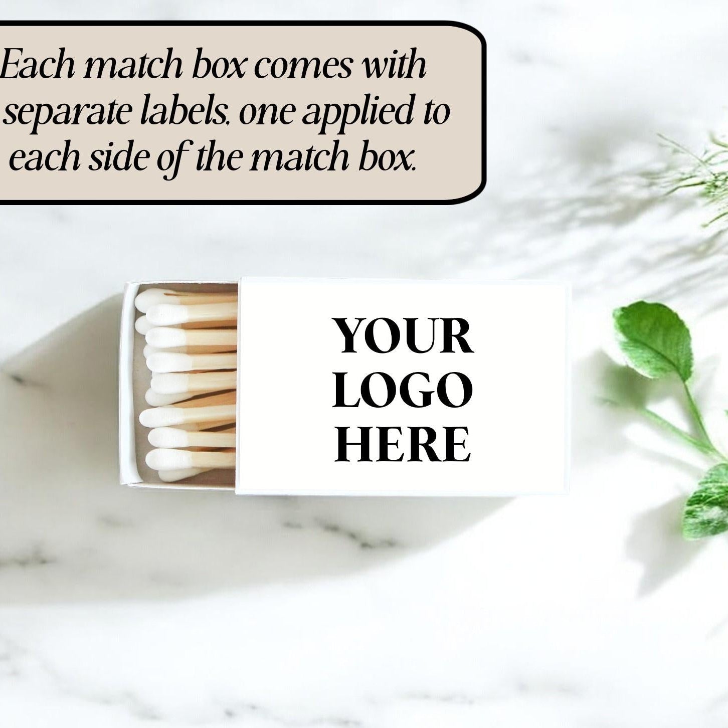 Logo Match Boxes (Double - Sided Labels) - Set of 10 - The Dancing Wick