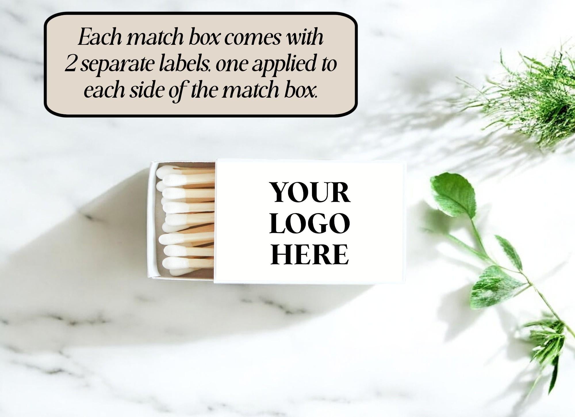 Logo Match Boxes (Double - Sided Labels) - Set of 10 - The Dancing Wick