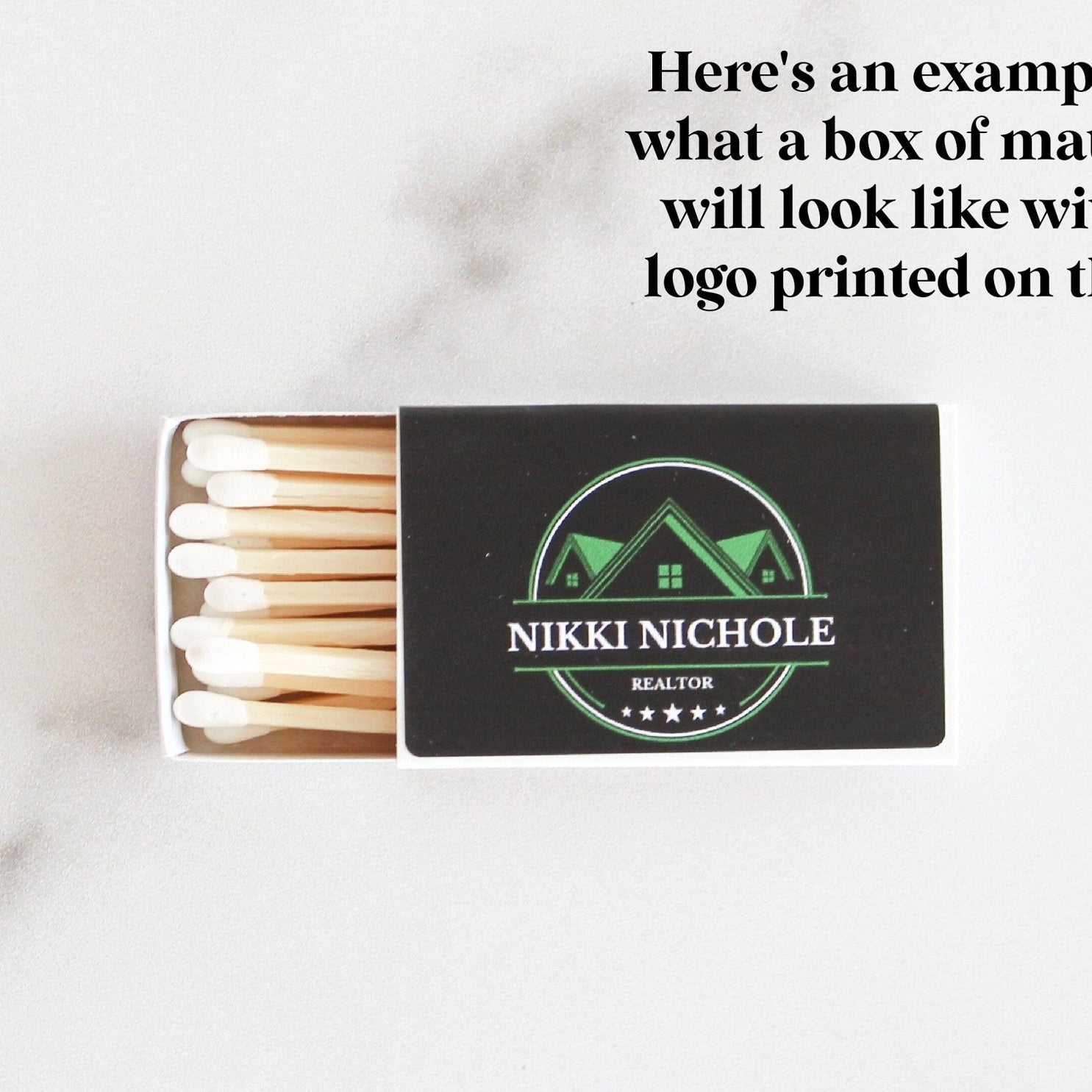 Logo Match Boxes (Double - Sided Labels) - Set of 10 - The Dancing Wick