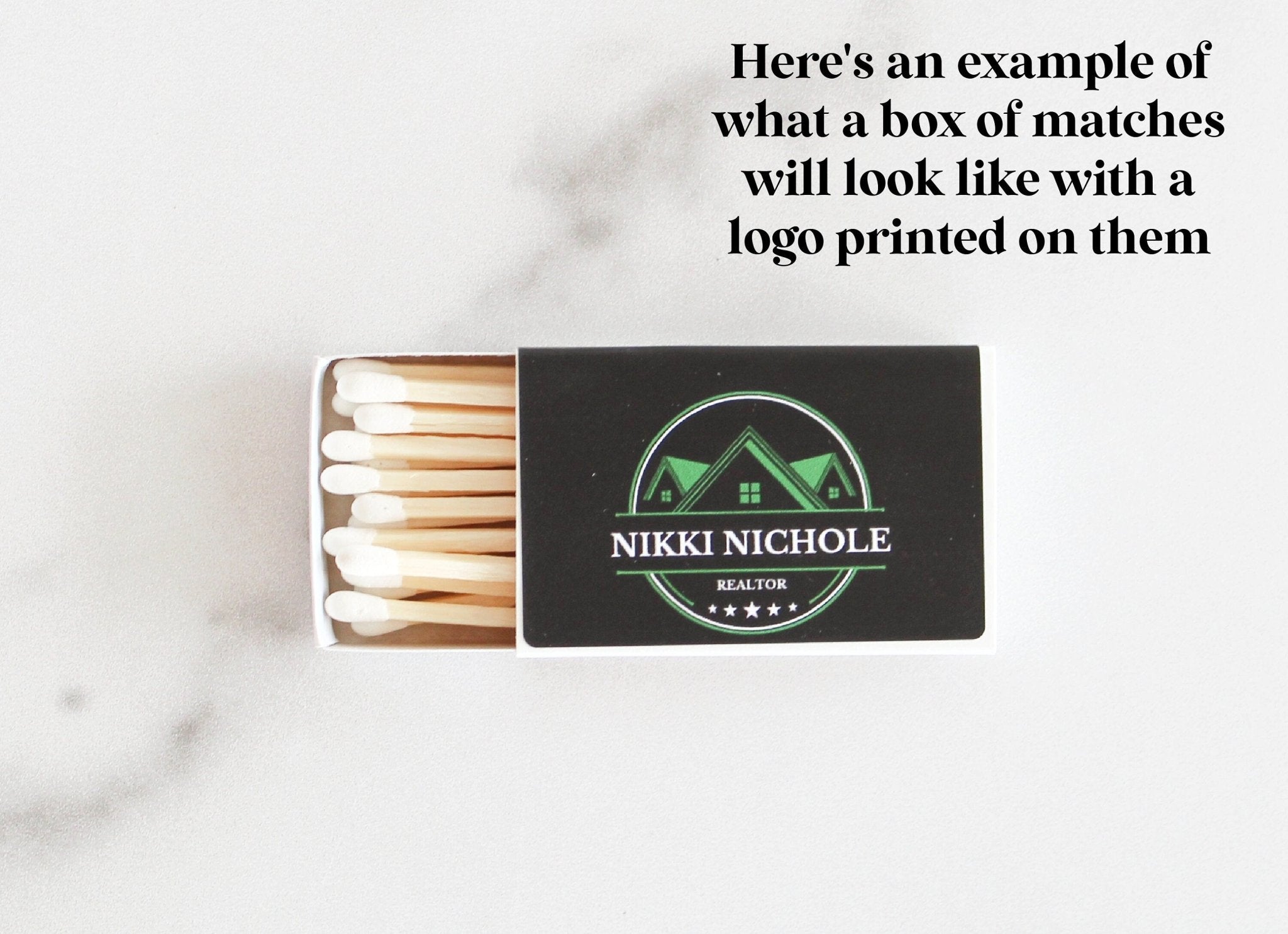 Logo Match Boxes (Double - Sided Labels) - Set of 10 - The Dancing Wick