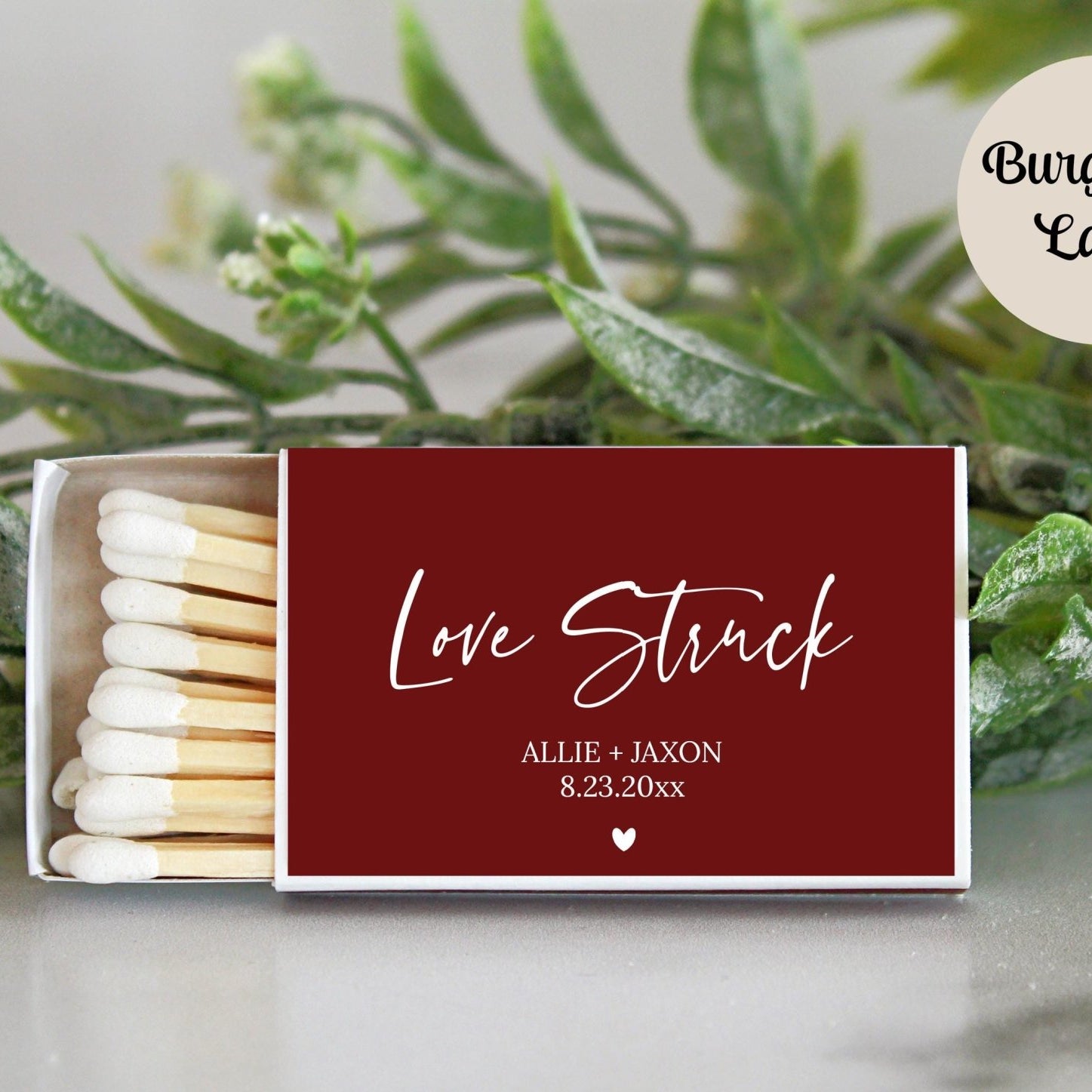 Love Struck Personalized Matches - Set of 10 - The Dancing Wick