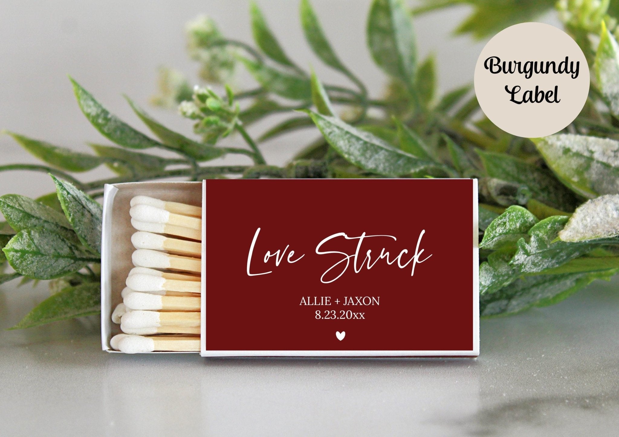 Love Struck Personalized Matches - Set of 10 - The Dancing Wick