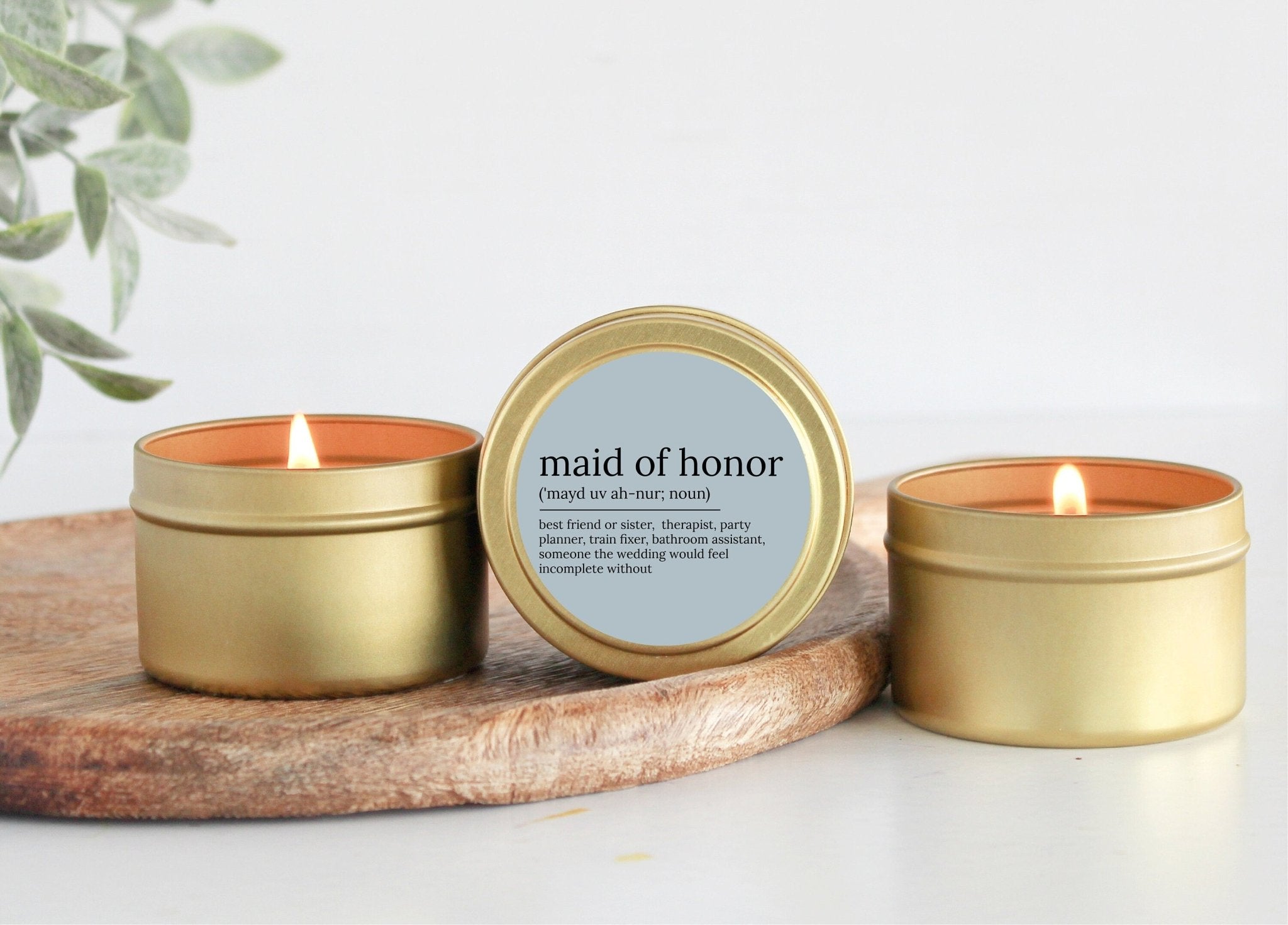 Maid of Honor Noun Tins - The Dancing Wick
