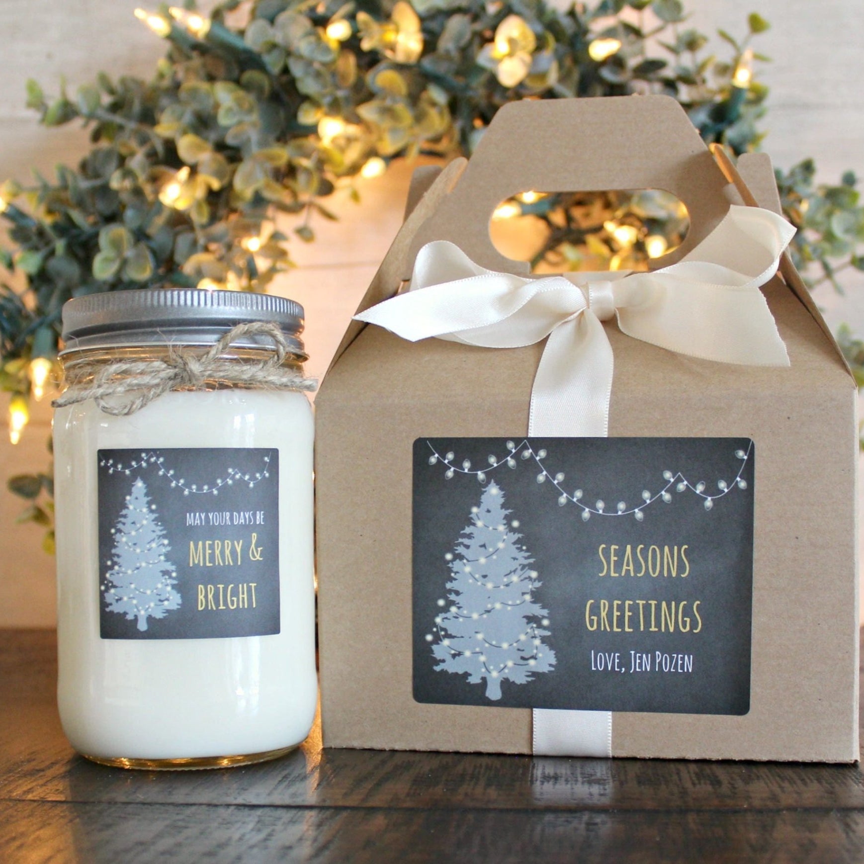 May Your Days Be Merry and Bright Candle - The Dancing Wick