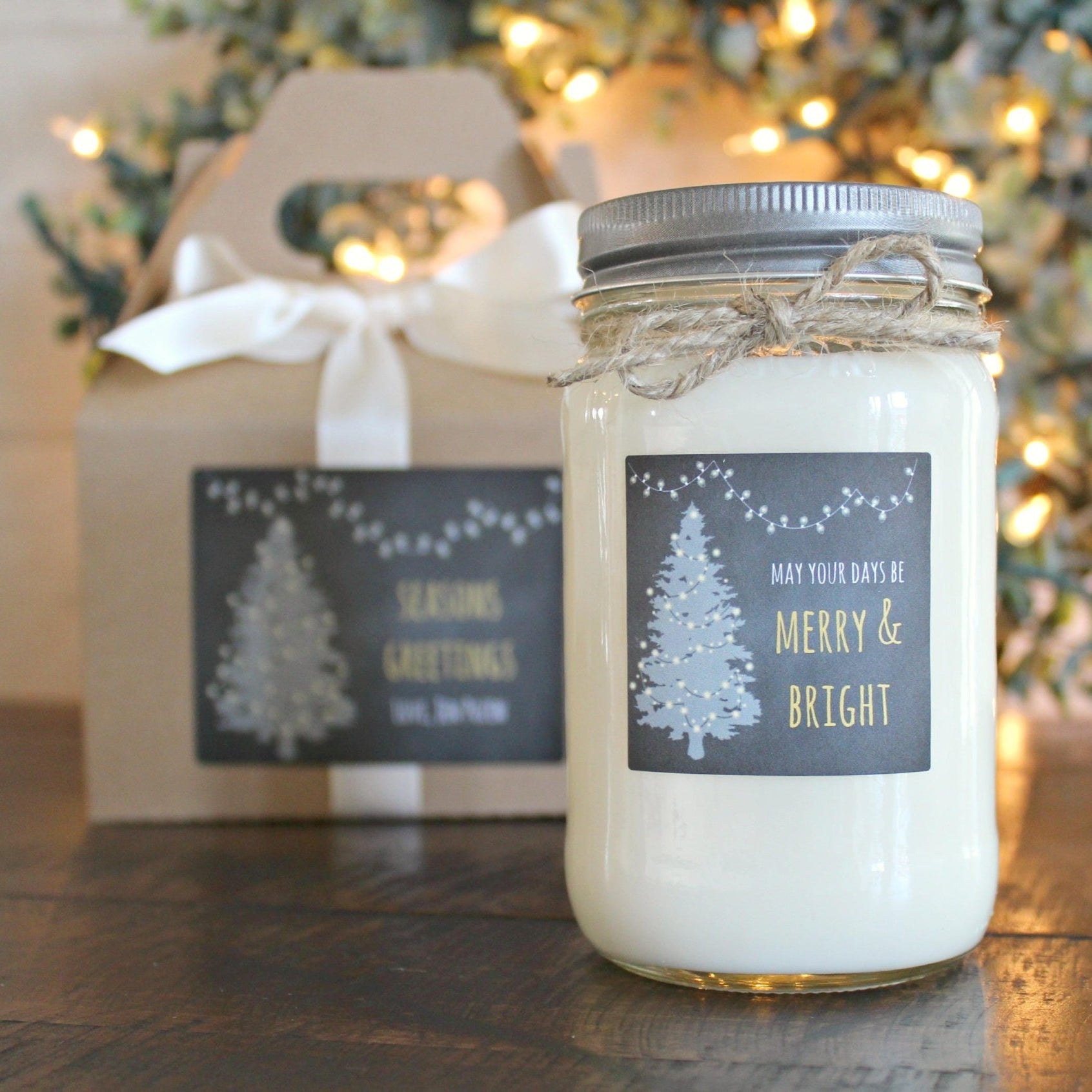 May Your Days Be Merry and Bright Candle - The Dancing Wick