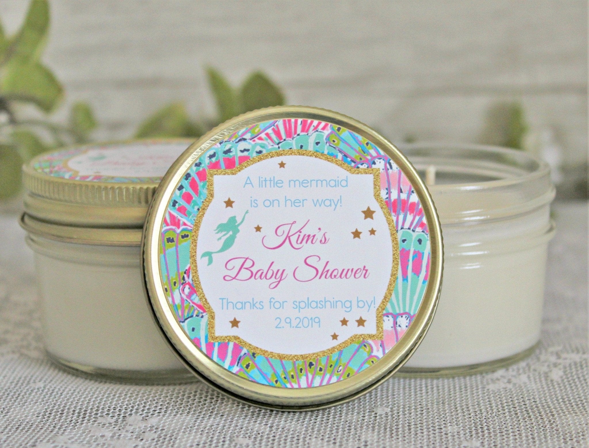 Mermaid Baby Shower Favors - The Dancing Wick