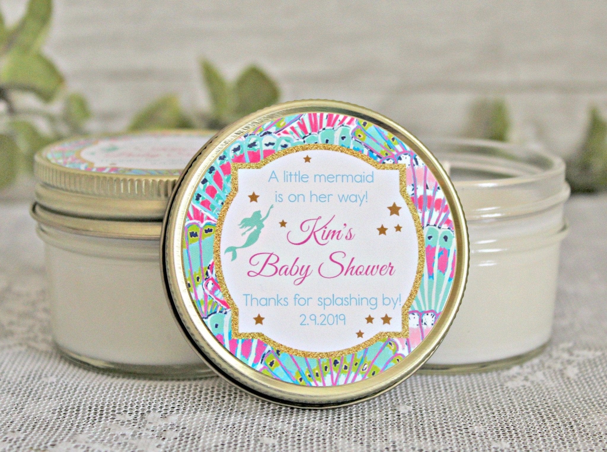 Mermaid Baby Shower Favors - The Dancing Wick