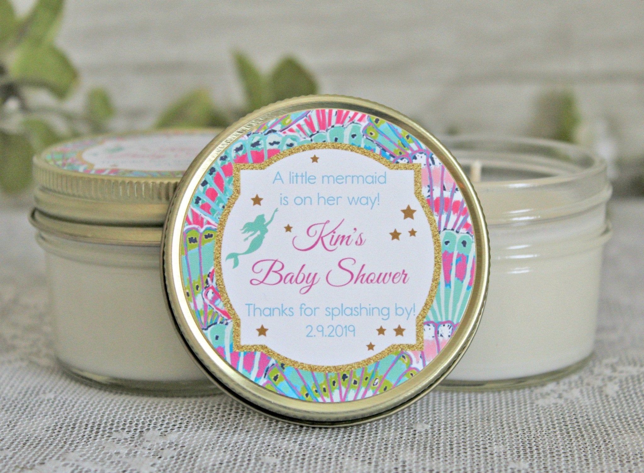 Mermaid Baby Shower Favors - The Dancing Wick