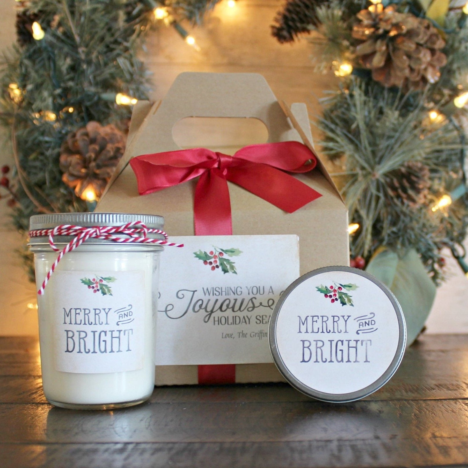 Merry & Bright Small Gift Box - The Dancing Wick