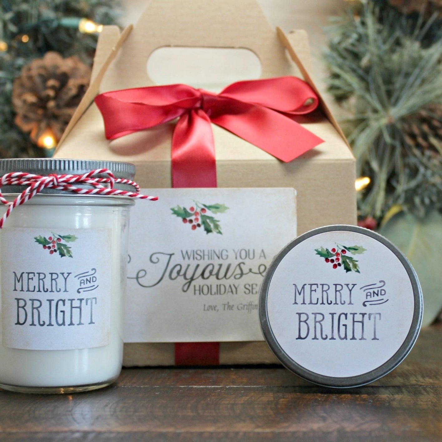 Merry & Bright Small Gift Box - The Dancing Wick