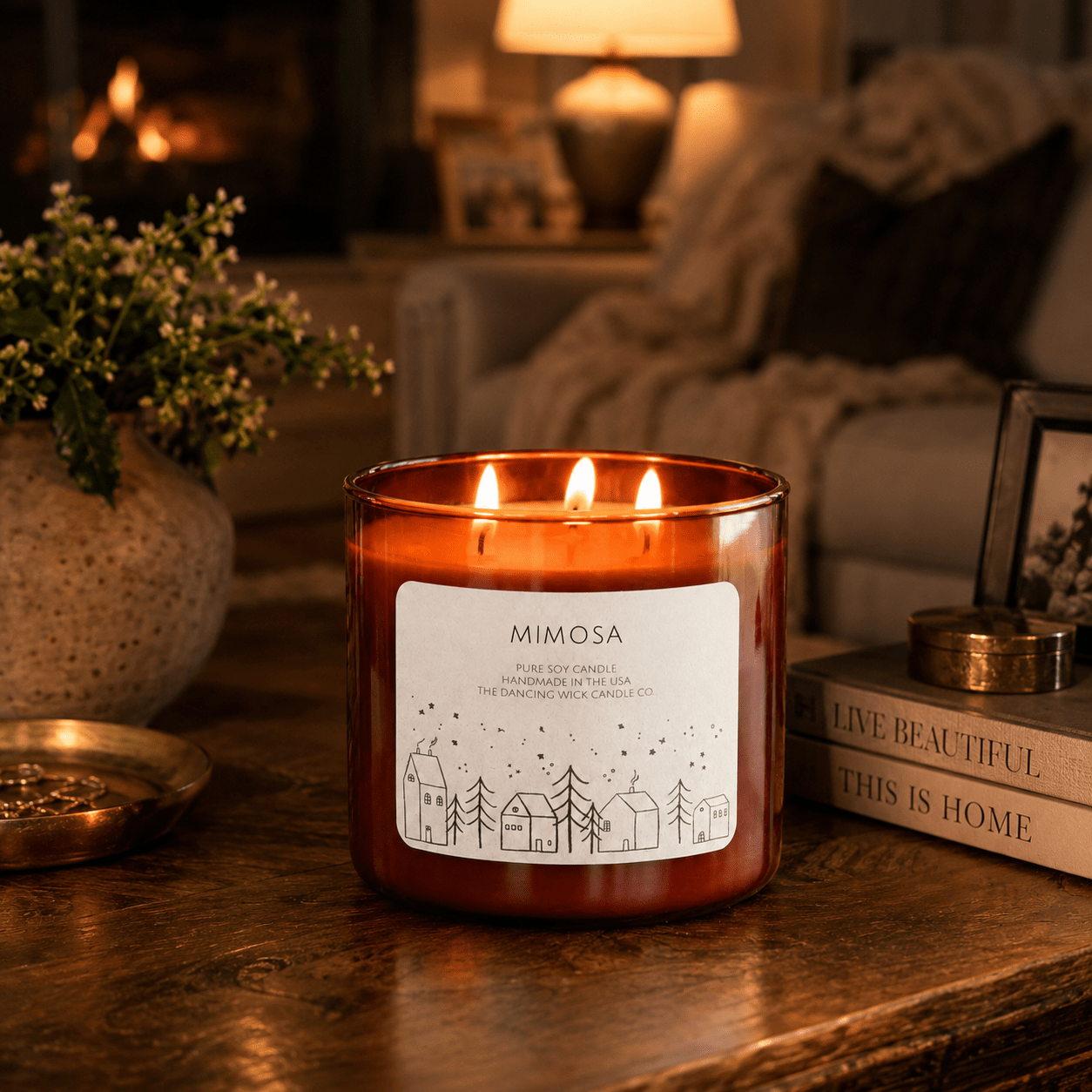 Mimosa - 3 Wick Christmas Tumbler Candle - The Dancing Wick