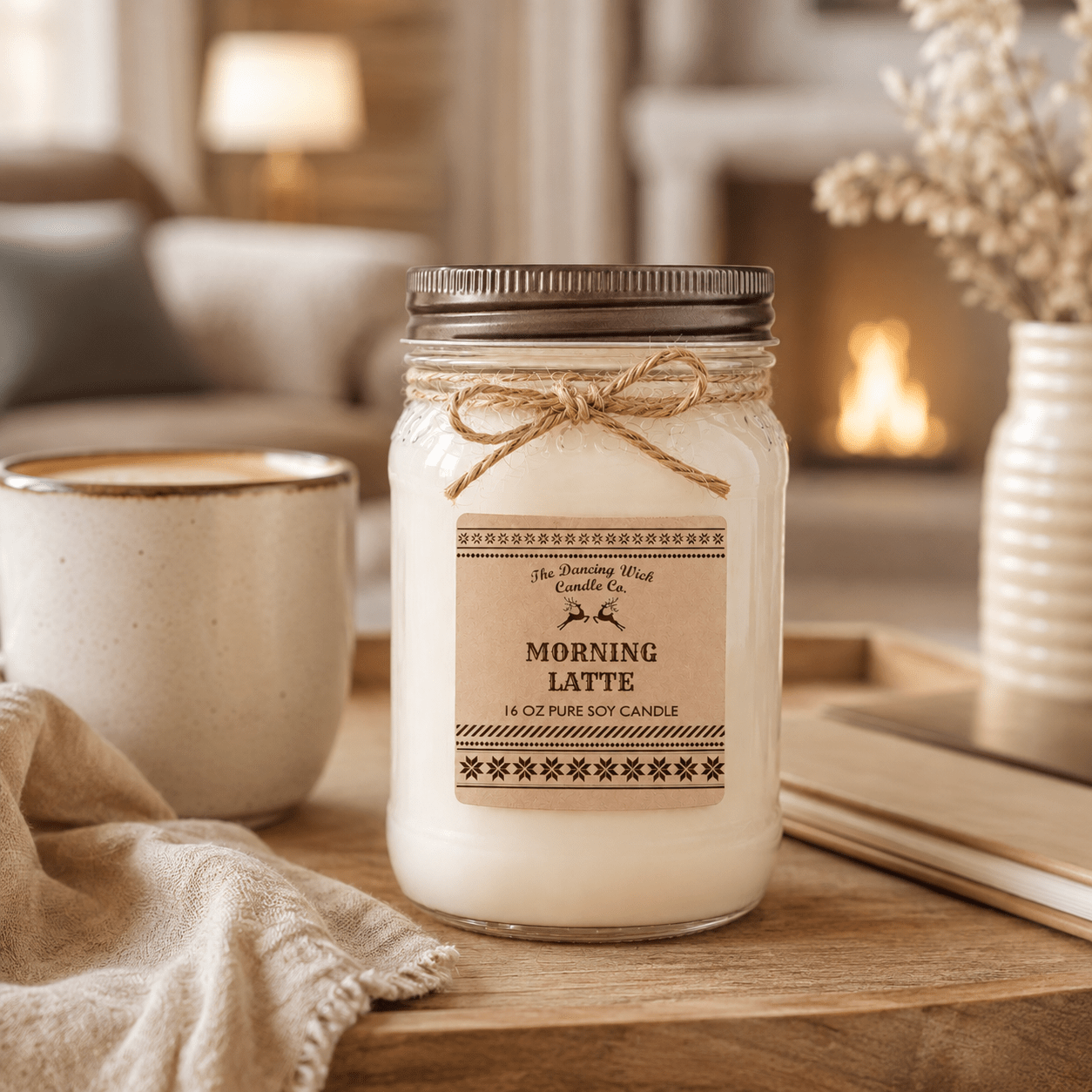 Morning Latte - Kraft Winter Candle - The Dancing Wick