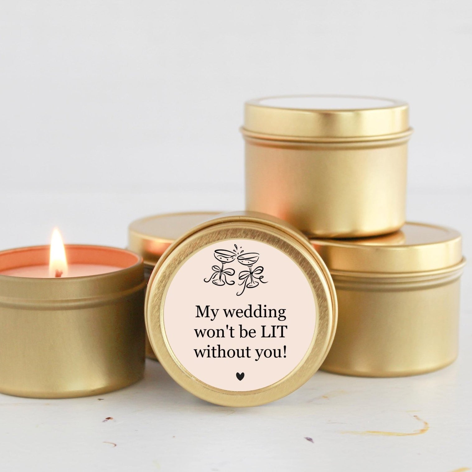 My wedding won't be lit without you Tins - The Dancing Wick