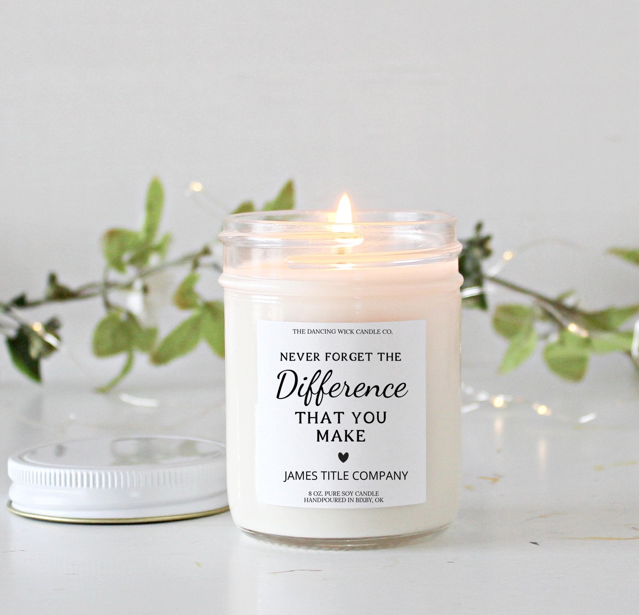 Never Forget The Difference You Make Candle - The Dancing Wick