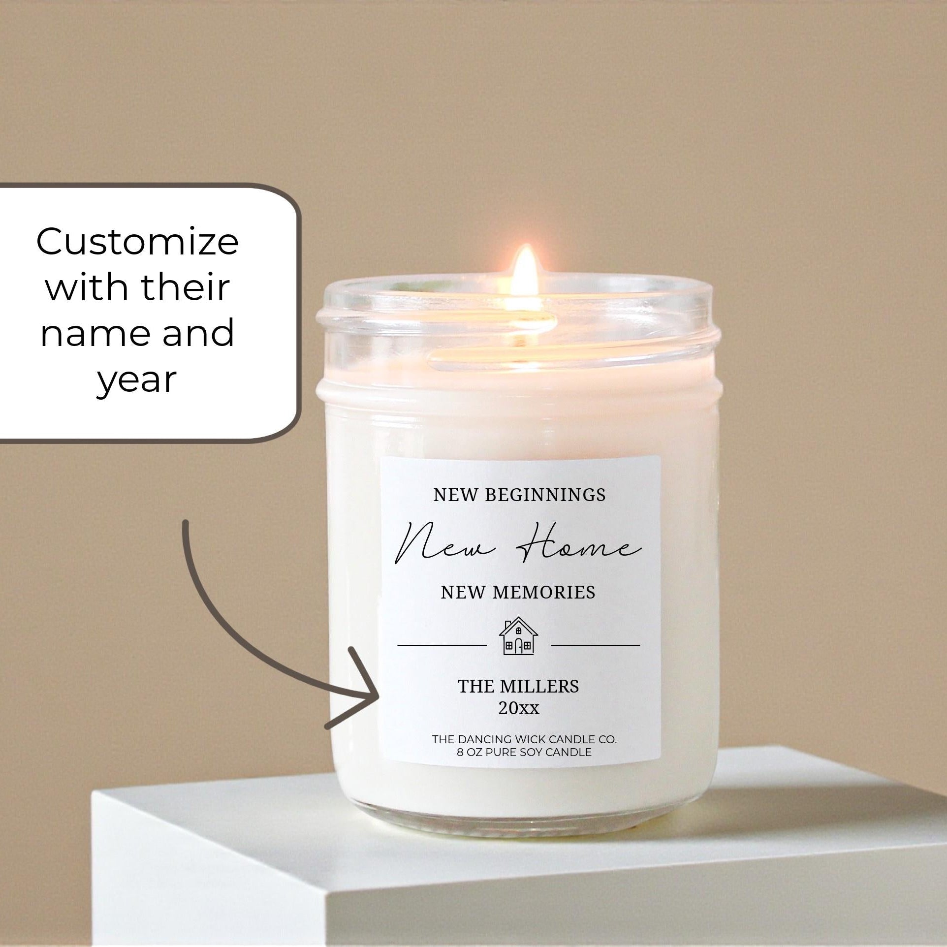 New Beginnings New Home Personalized Candle - The Dancing Wick