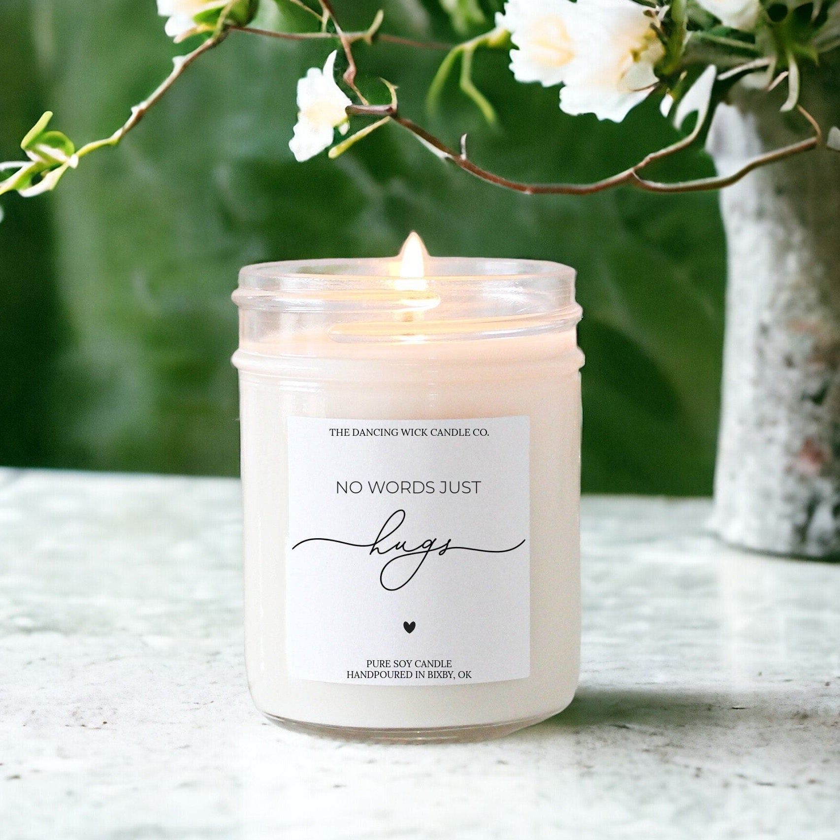 No Words Just Hugs Candle - The Dancing Wick