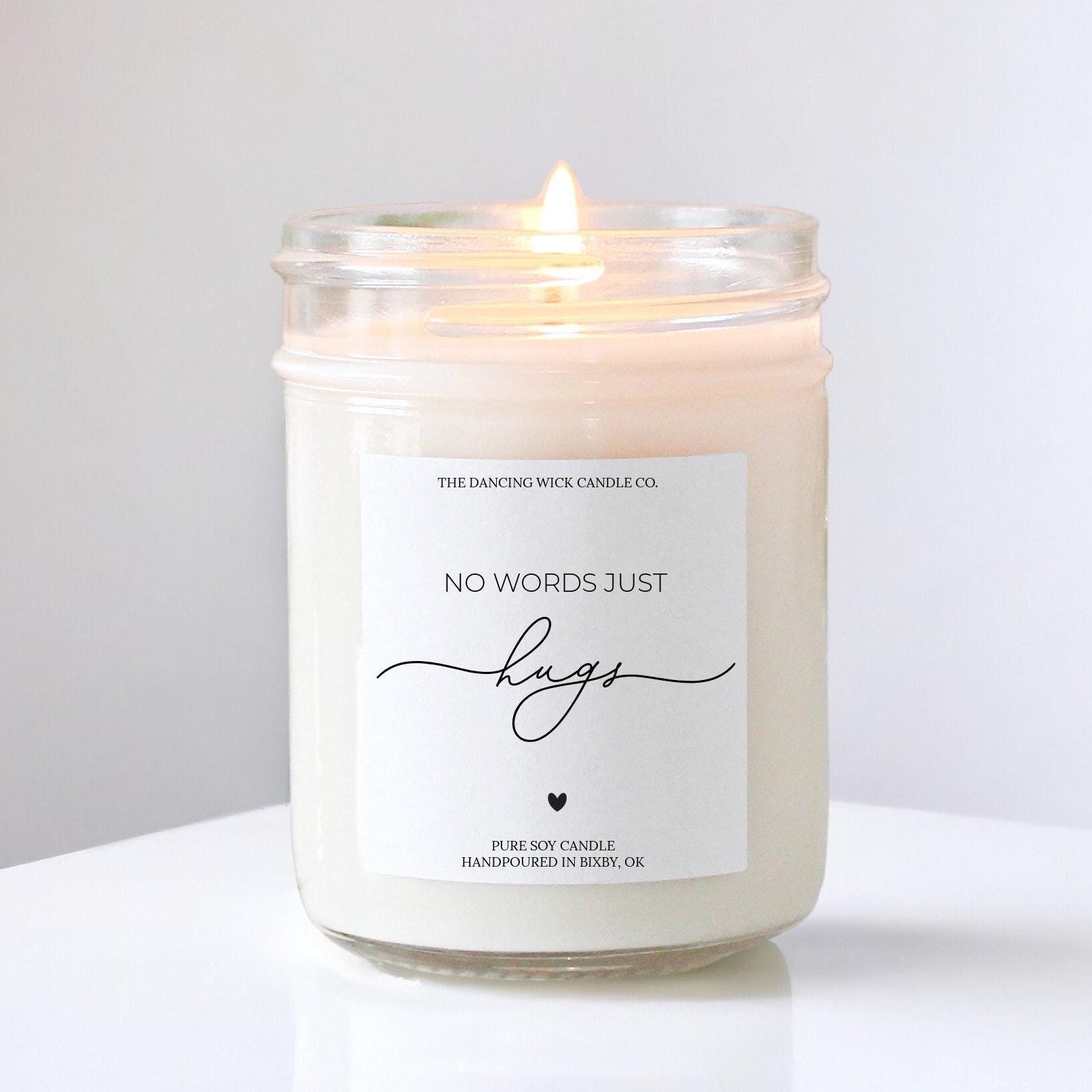 No Words Just Hugs Candle - The Dancing Wick