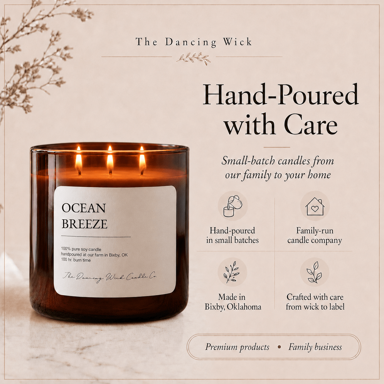 Ocean Breeze - 3 Wick Everyday Tumbler Candle - The Dancing Wick