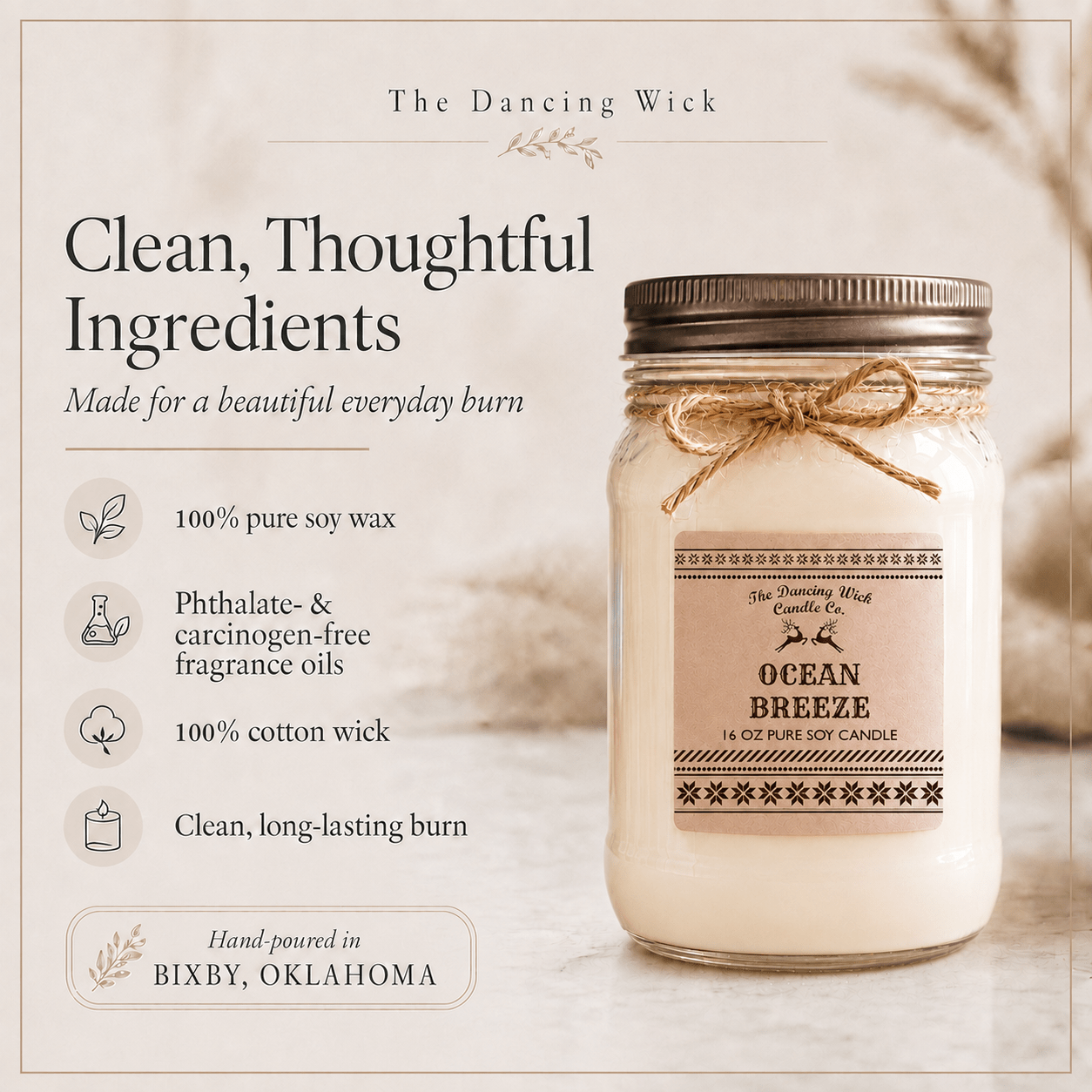 Ocean Breeze - Kraft Winter Candle - The Dancing Wick