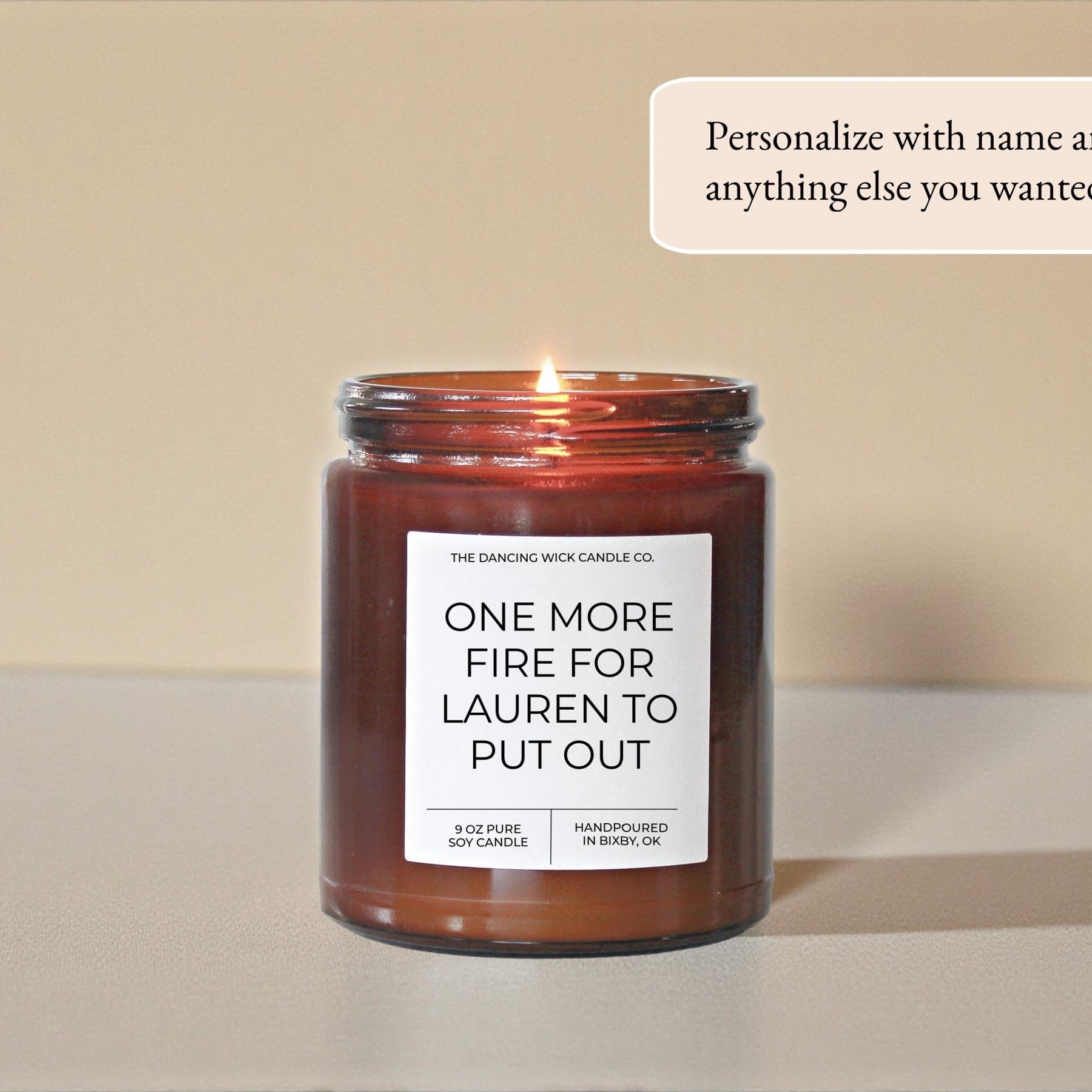 One More Fire To Put Out Amber Candle - The Dancing Wick