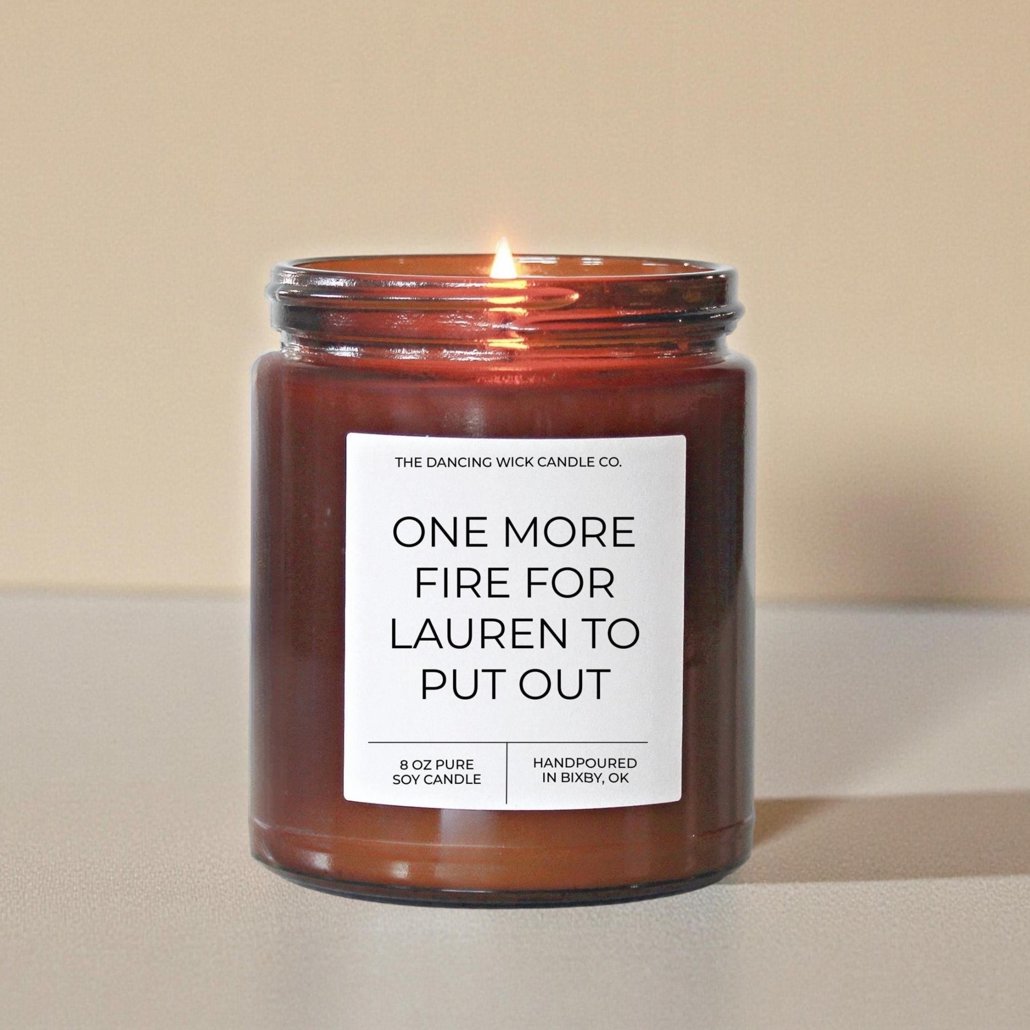 One More Fire To Put Out Amber Candle - The Dancing Wick