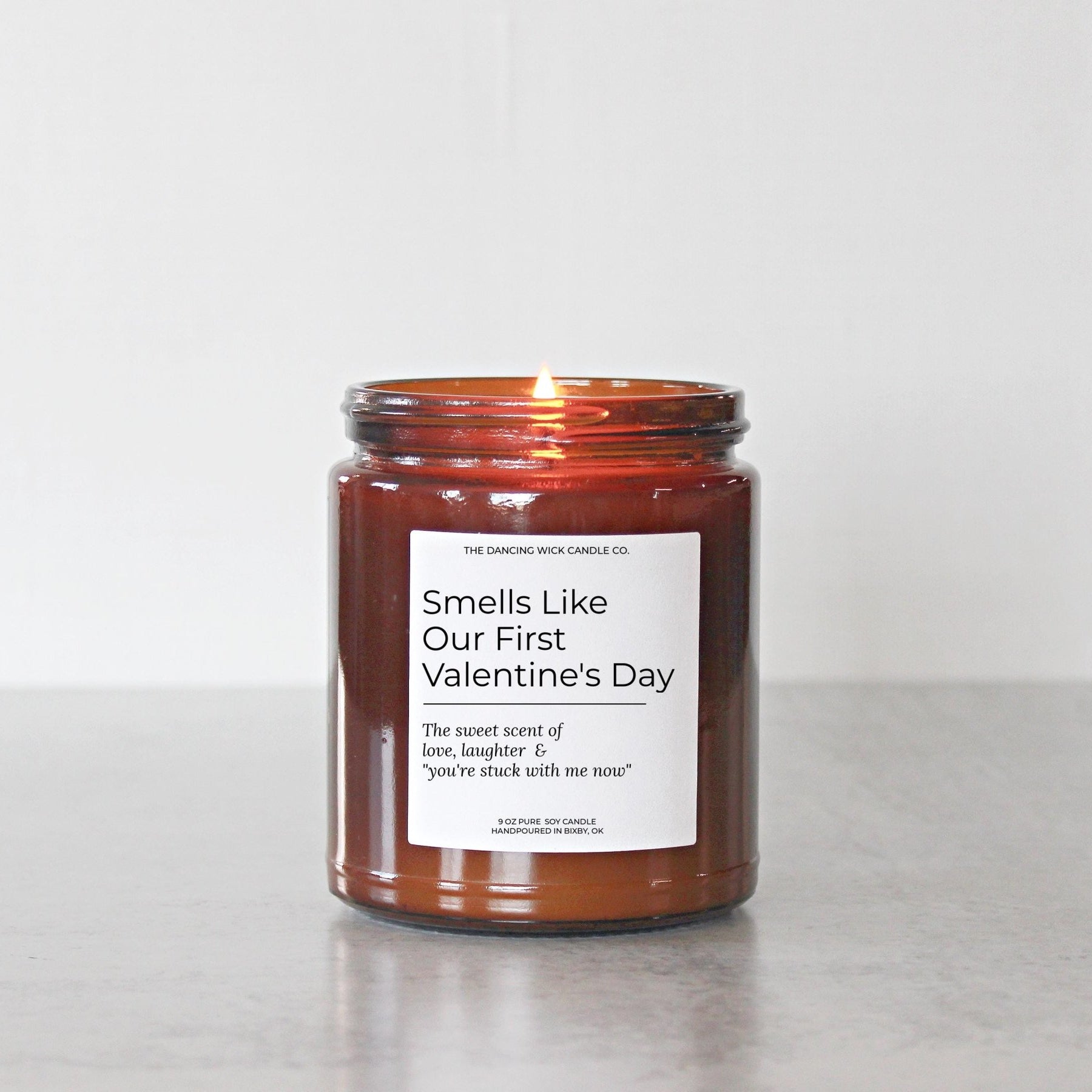 Our First Valentine’s Day Amber Candle - The Dancing Wick