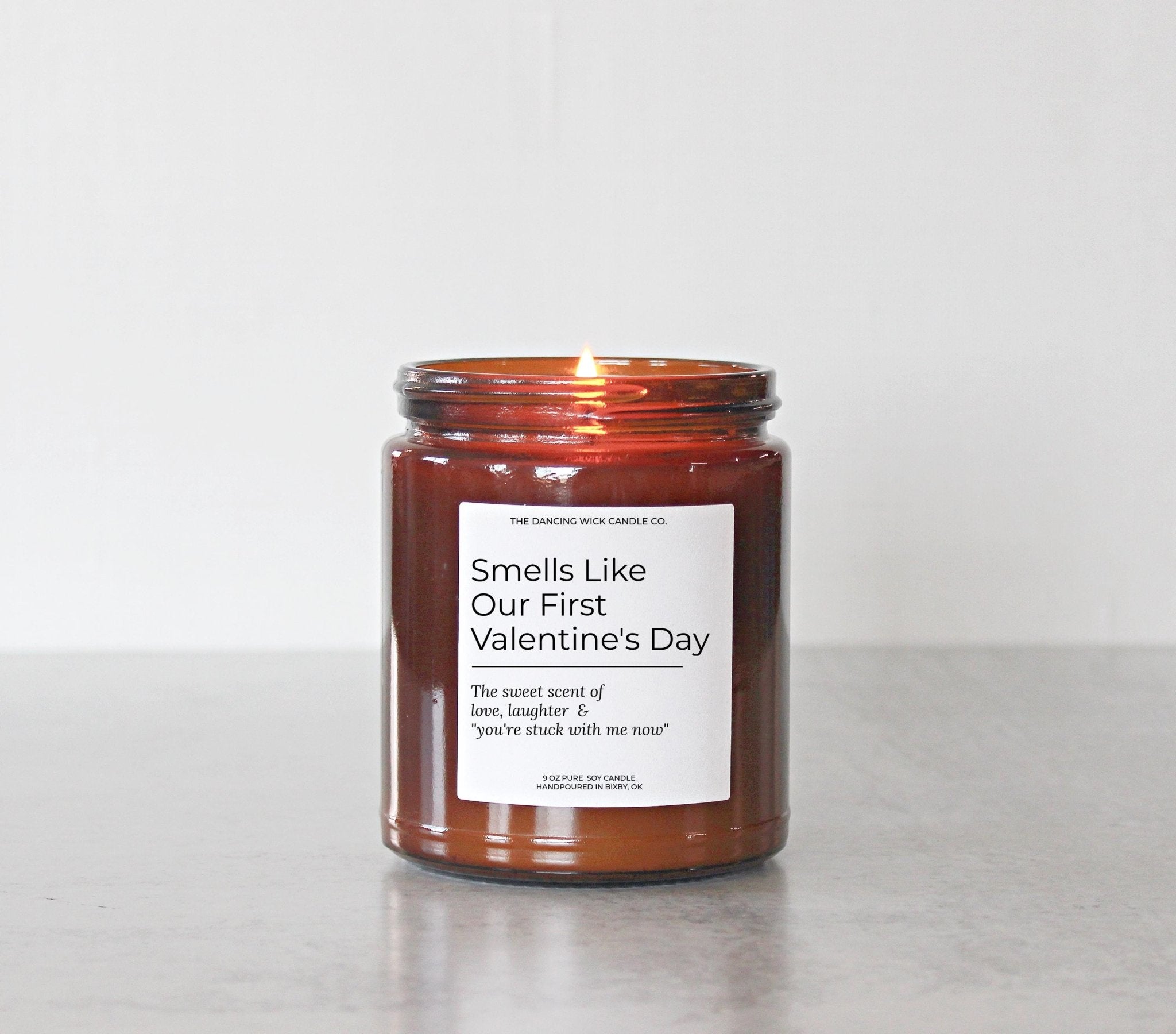 Our First Valentine’s Day Amber Candle - The Dancing Wick