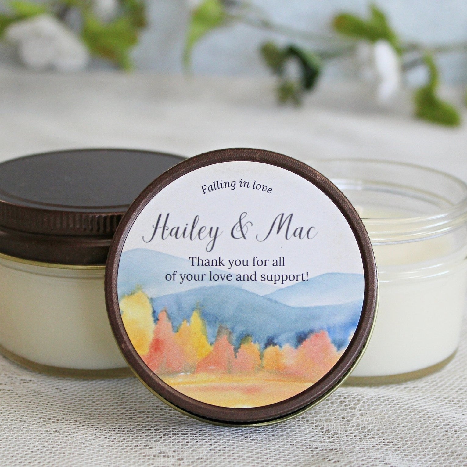 Outdoor Fall Bridal Shower Favors - The Dancing Wick