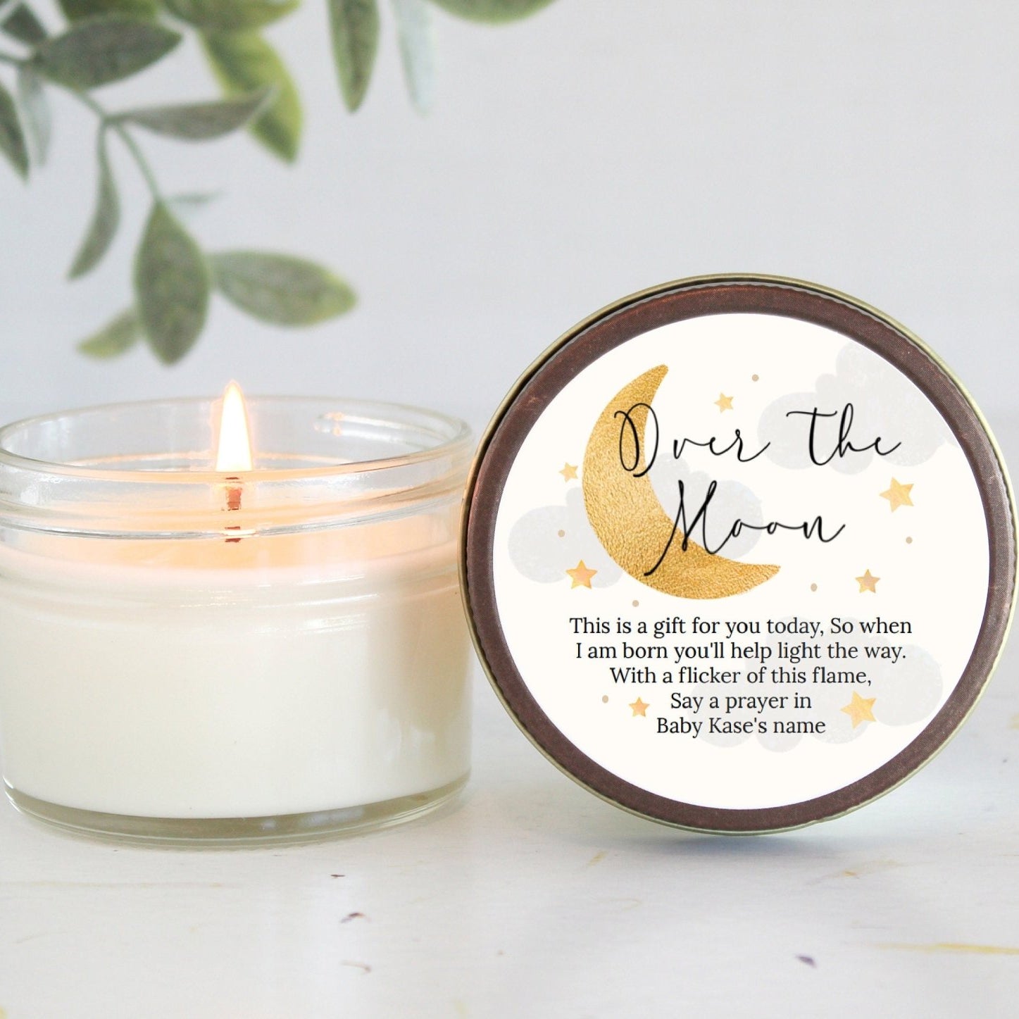 Over the Moon Baby Shower Favors - The Dancing Wick