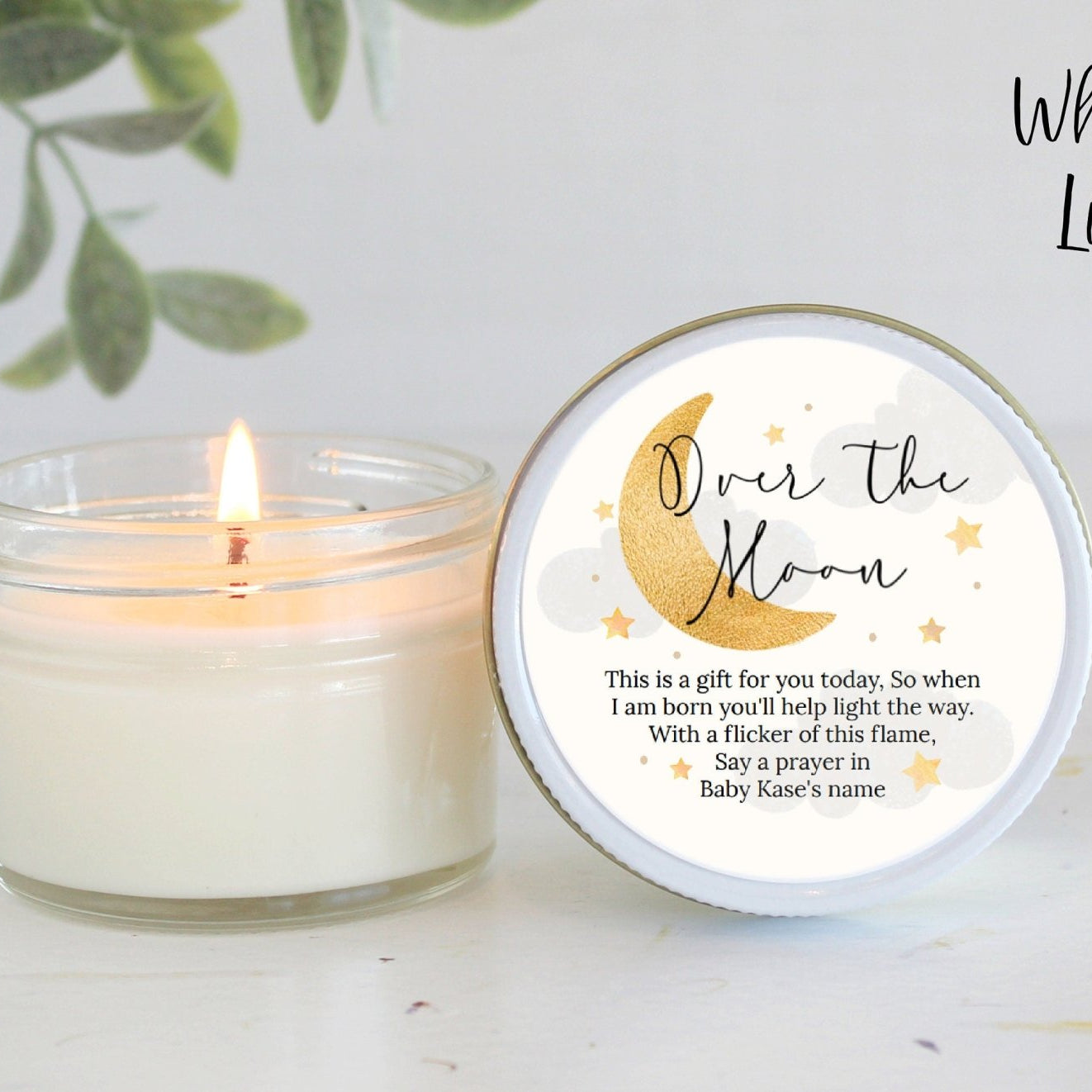 Over the Moon Baby Shower Favors - The Dancing Wick