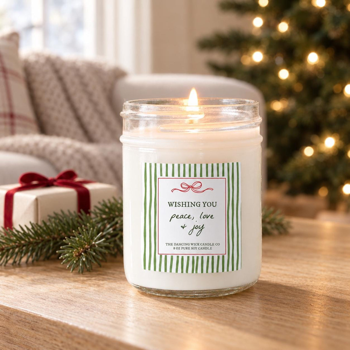 Peace Love and Joy Candle - The Dancing Wick