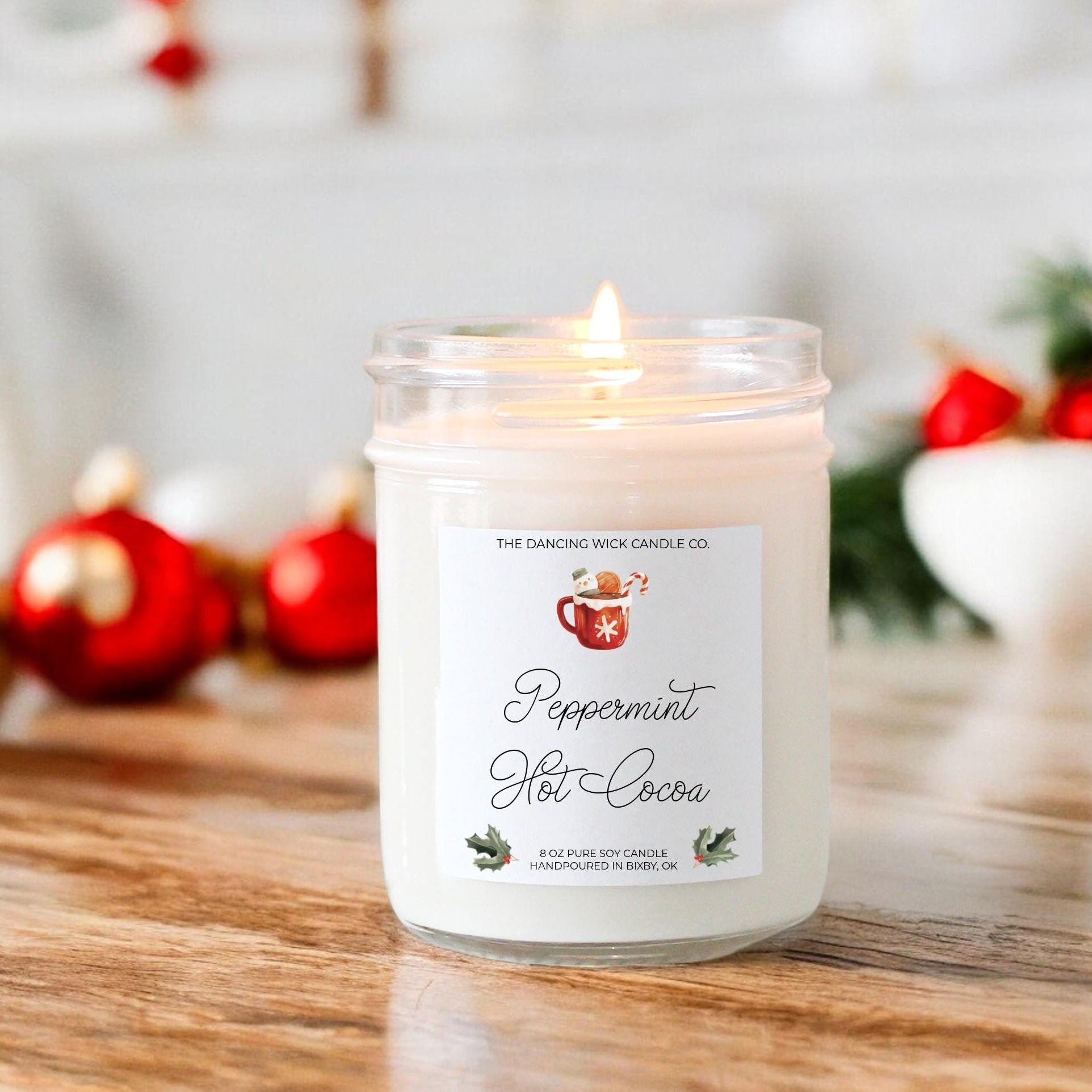 Peppermint Hot Cocoa Candle - The Dancing Wick