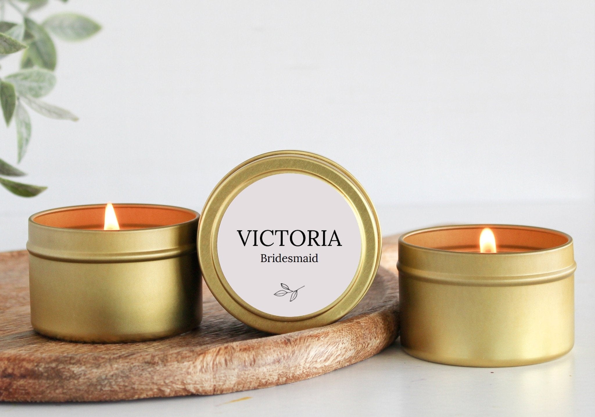 Personalized Bridesmaid Tins - The Dancing Wick