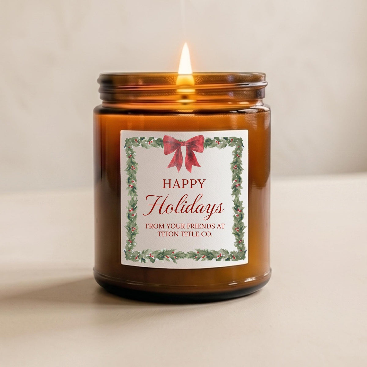 Personalized Christmas Amber Candle - The Dancing Wick