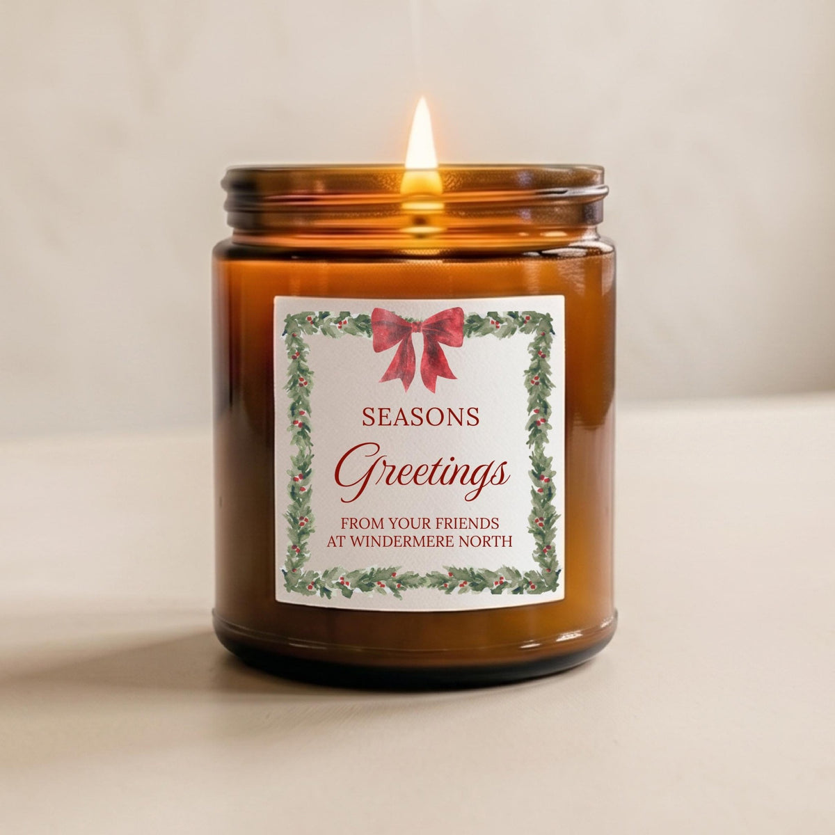 Personalized Christmas Amber Candle - The Dancing Wick