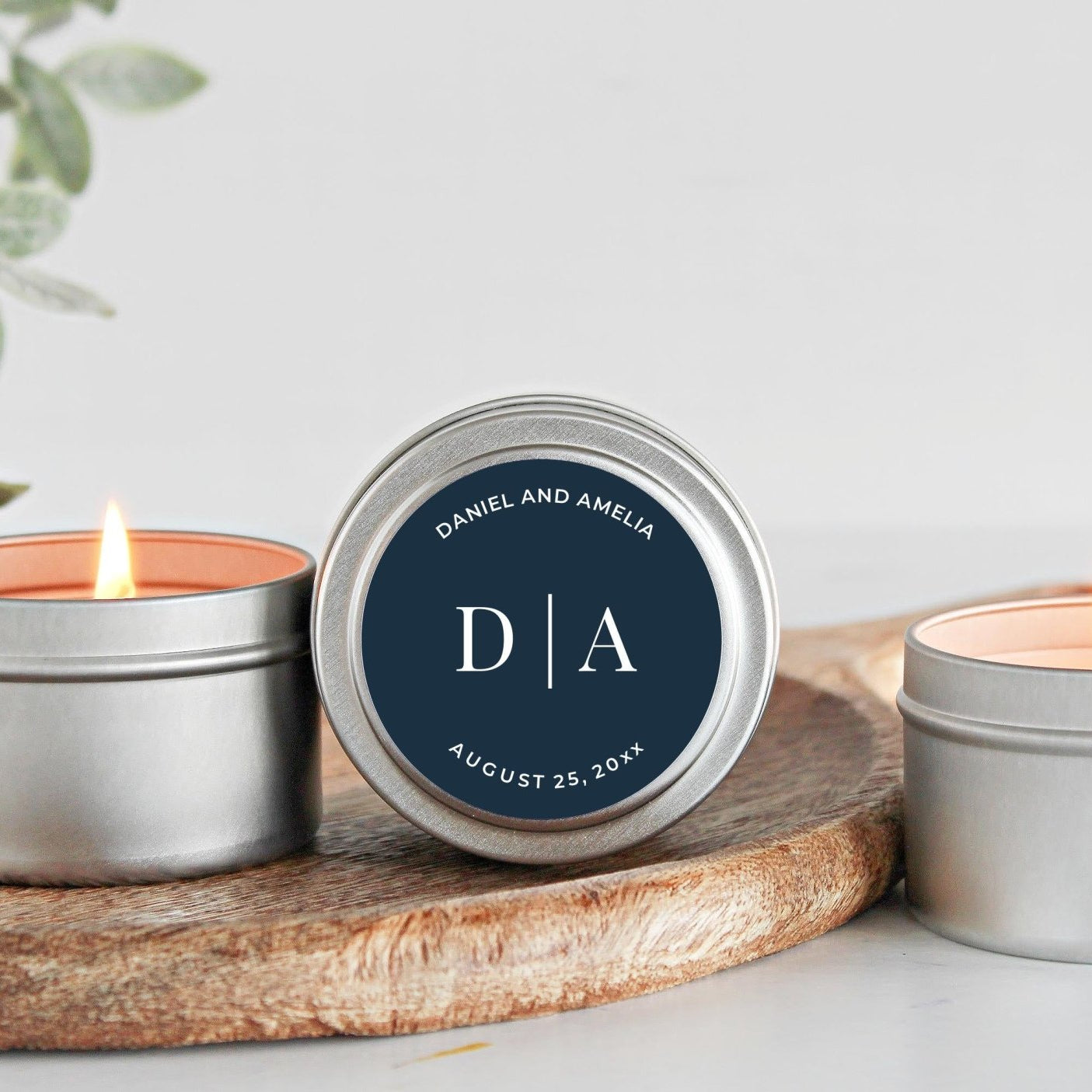 Personalized Initials Wedding Favor Tins-Set Of 10 - The Dancing Wick