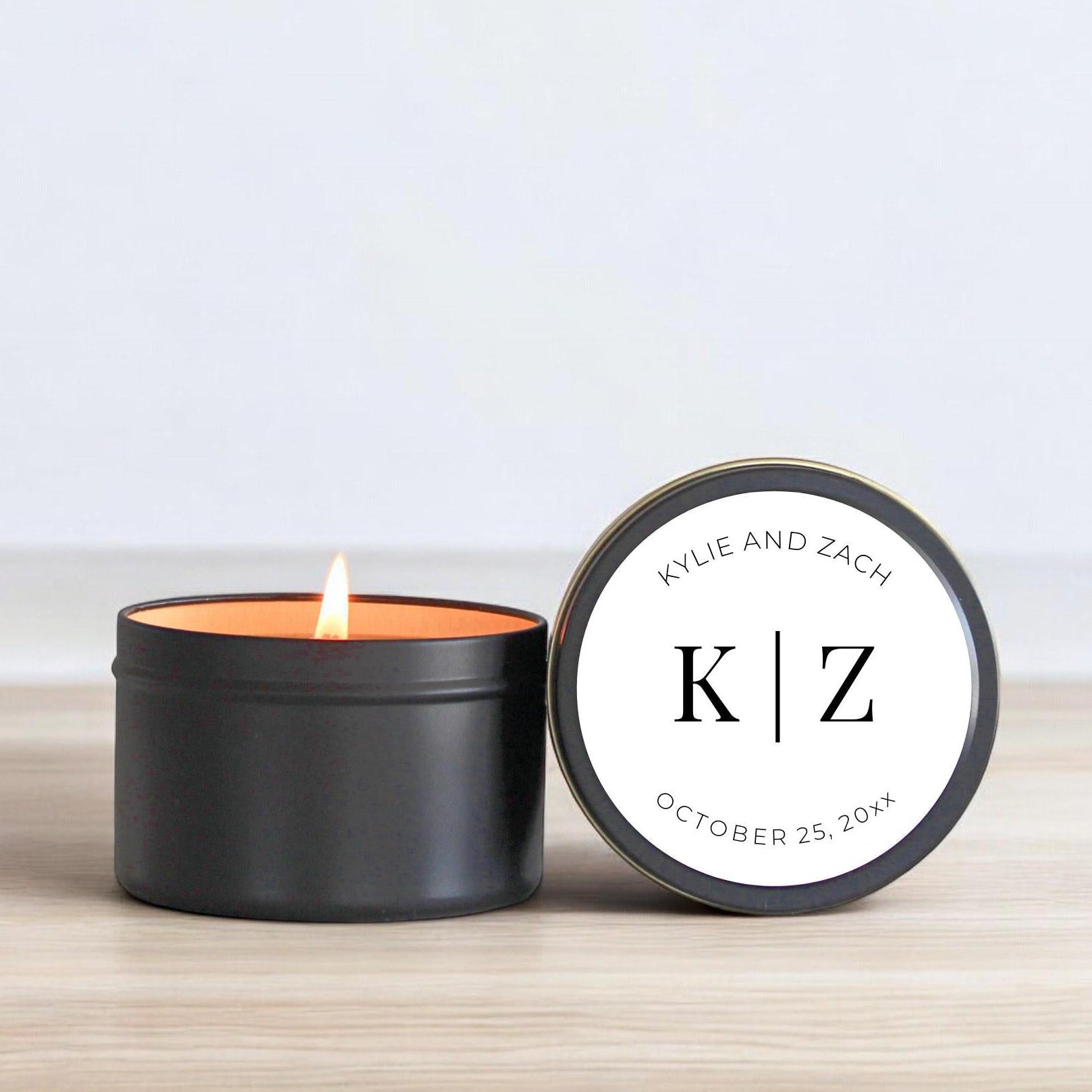 Personalized Initials Wedding Favor Tins-Set Of 10 - The Dancing Wick