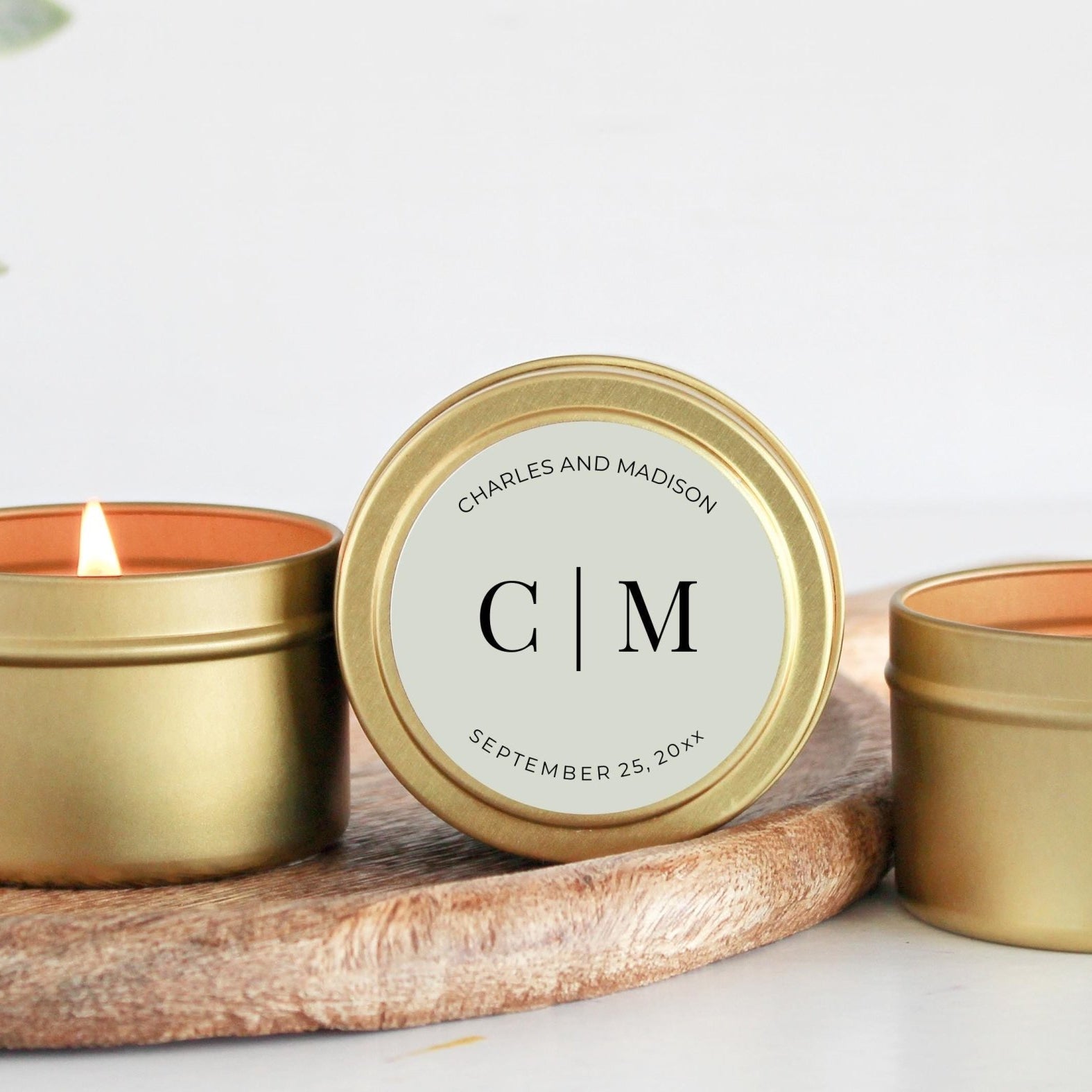 Personalized Initials Wedding Favor Tins-Set Of 10 - The Dancing Wick