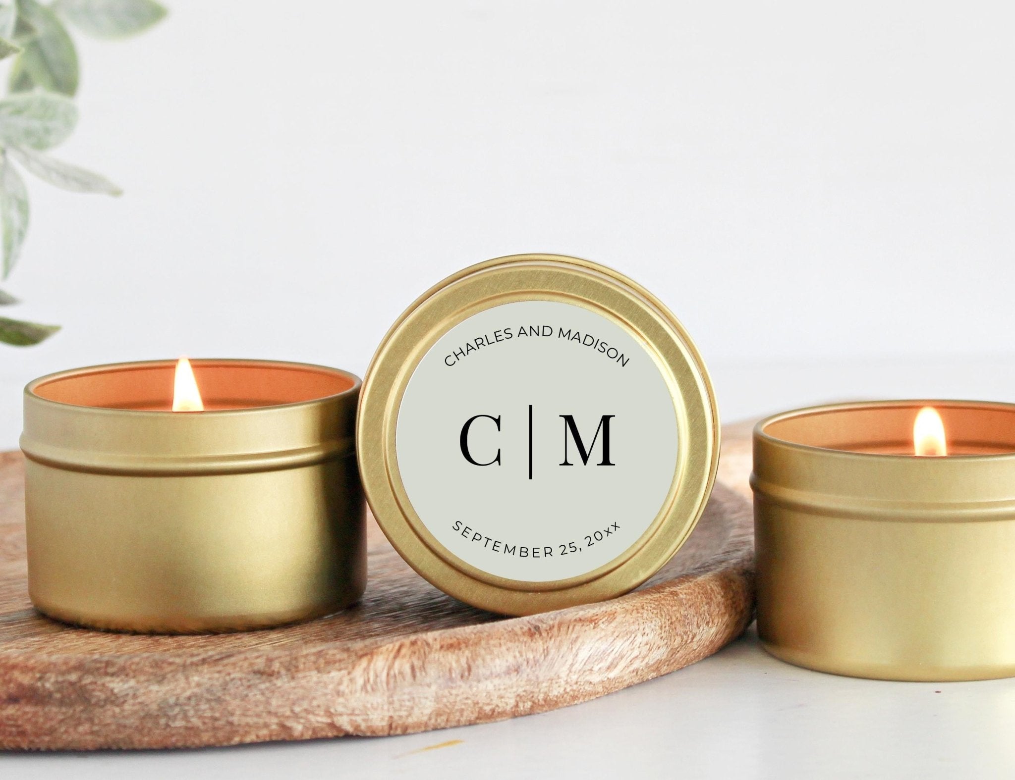 Personalized Initials Wedding Favor Tins-Set Of 10 - The Dancing Wick