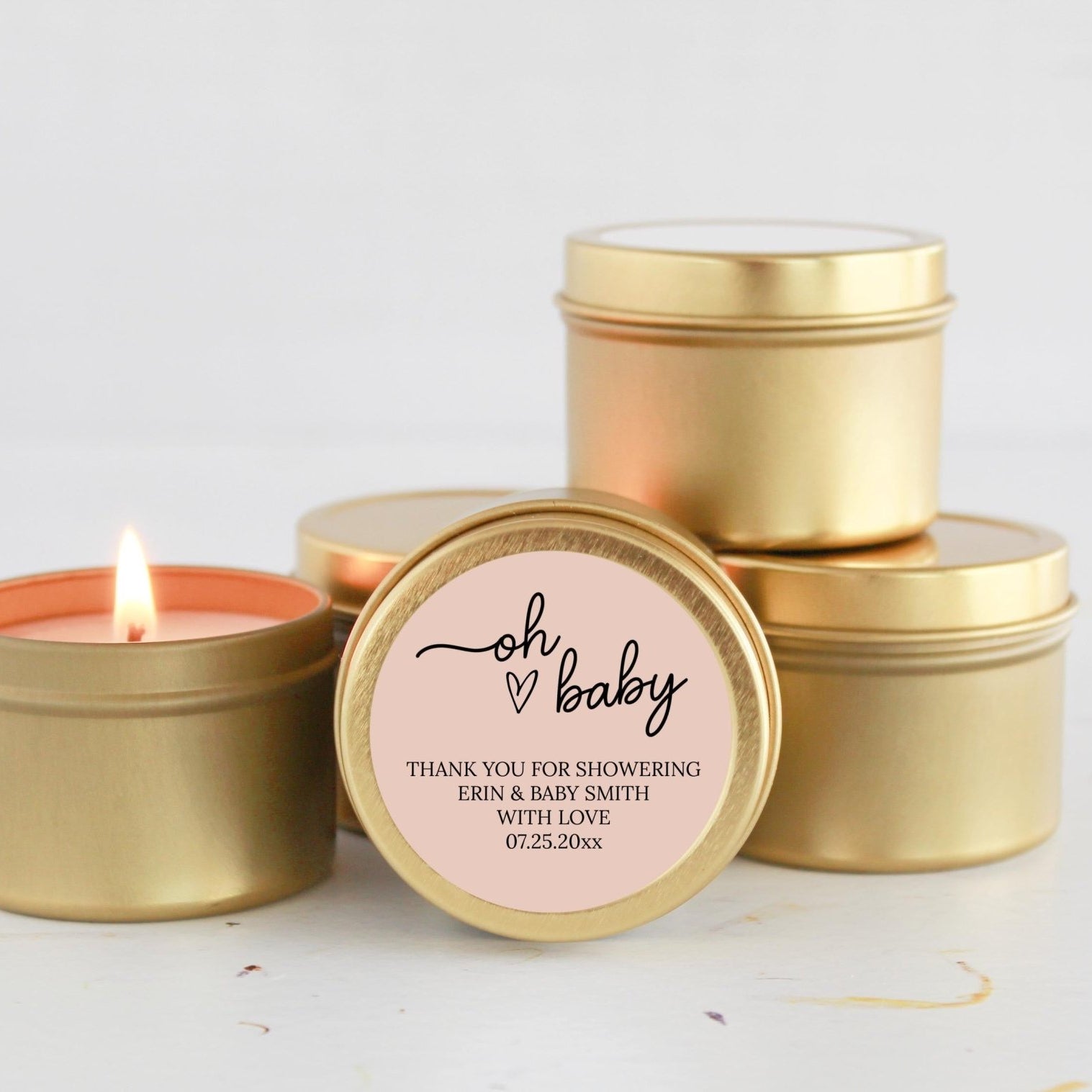 Personalized Spring Oh Baby Tins Favors – Set of 10 - The Dancing Wick