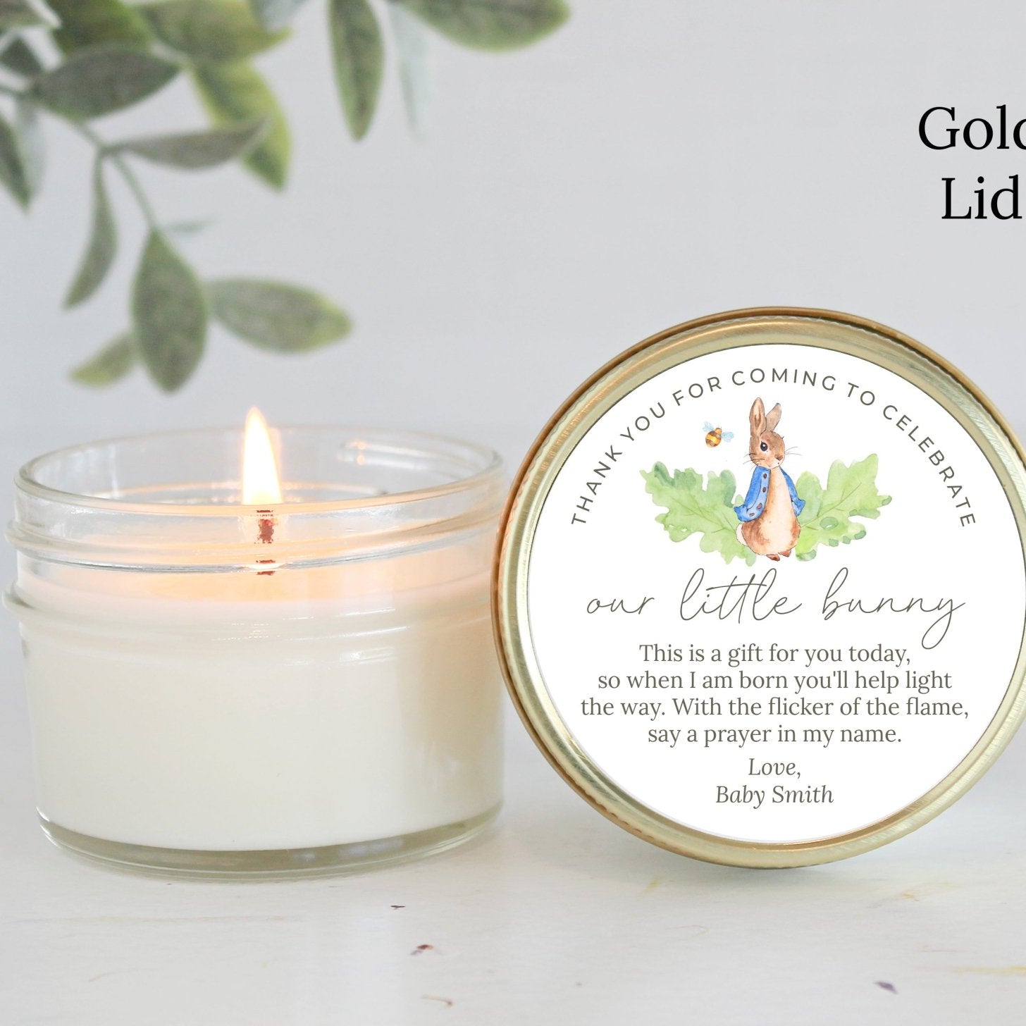 Peter Rabbit Baby Shower Favor - The Dancing Wick