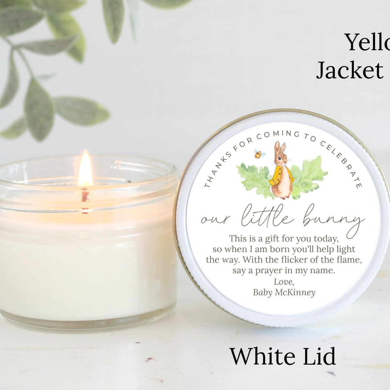 Peter Rabbit Baby Shower Favor - The Dancing Wick