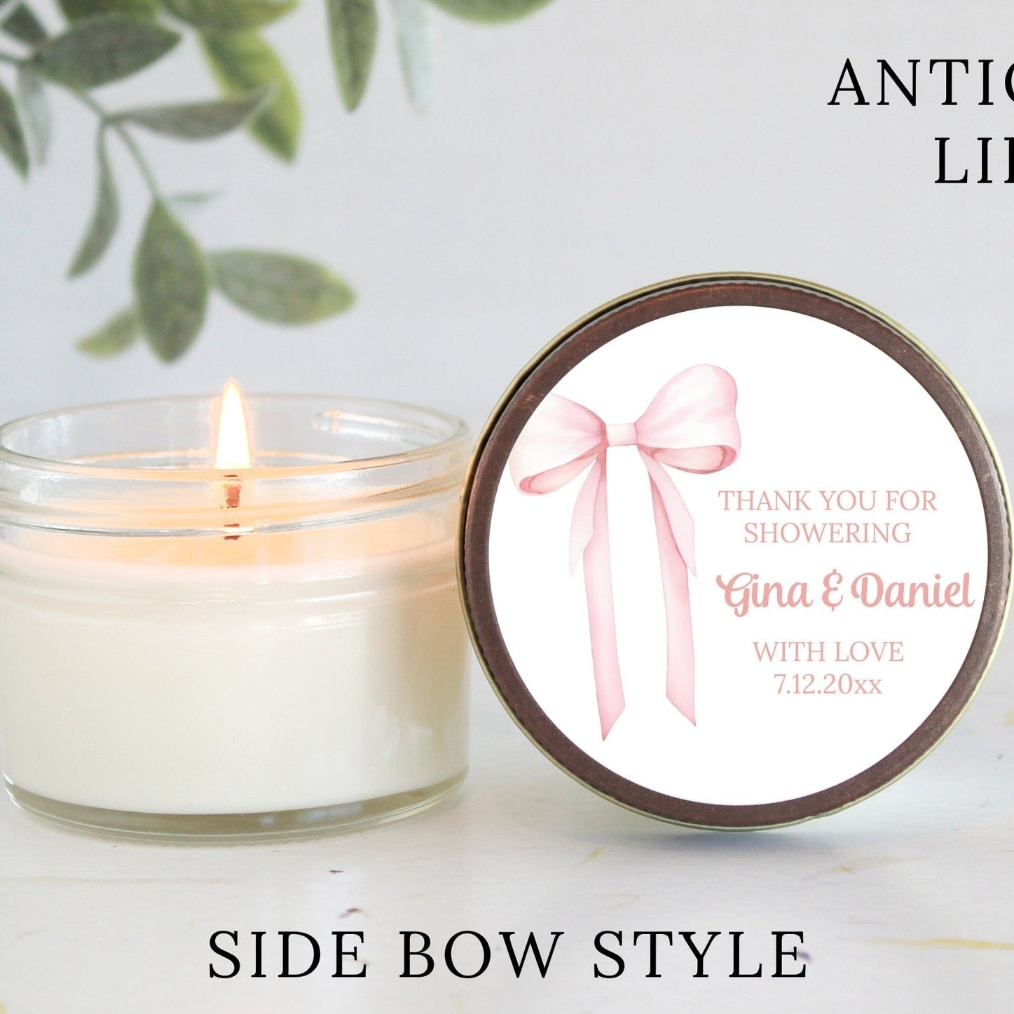 Pink Bow Baby Shower Favors - The Dancing Wick