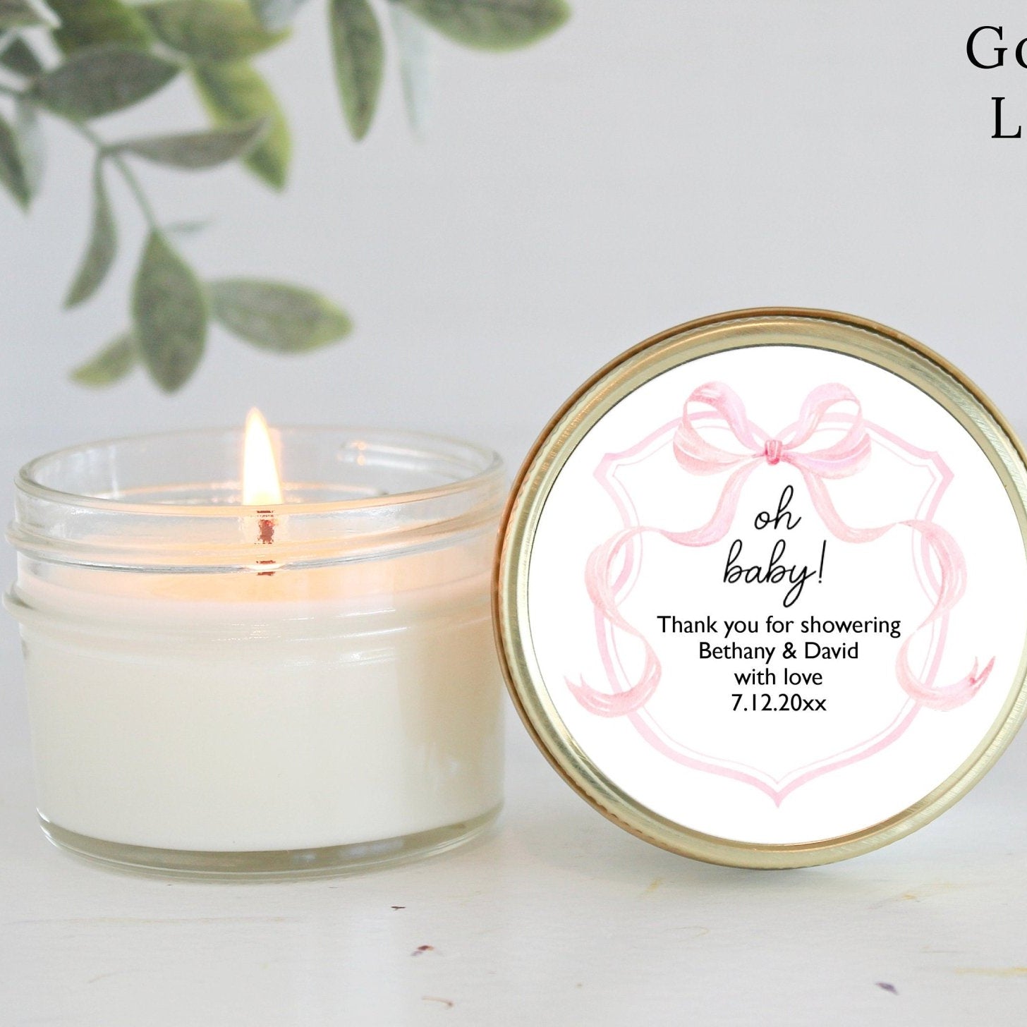 Pink Bow Baby Shower Favors - The Dancing Wick