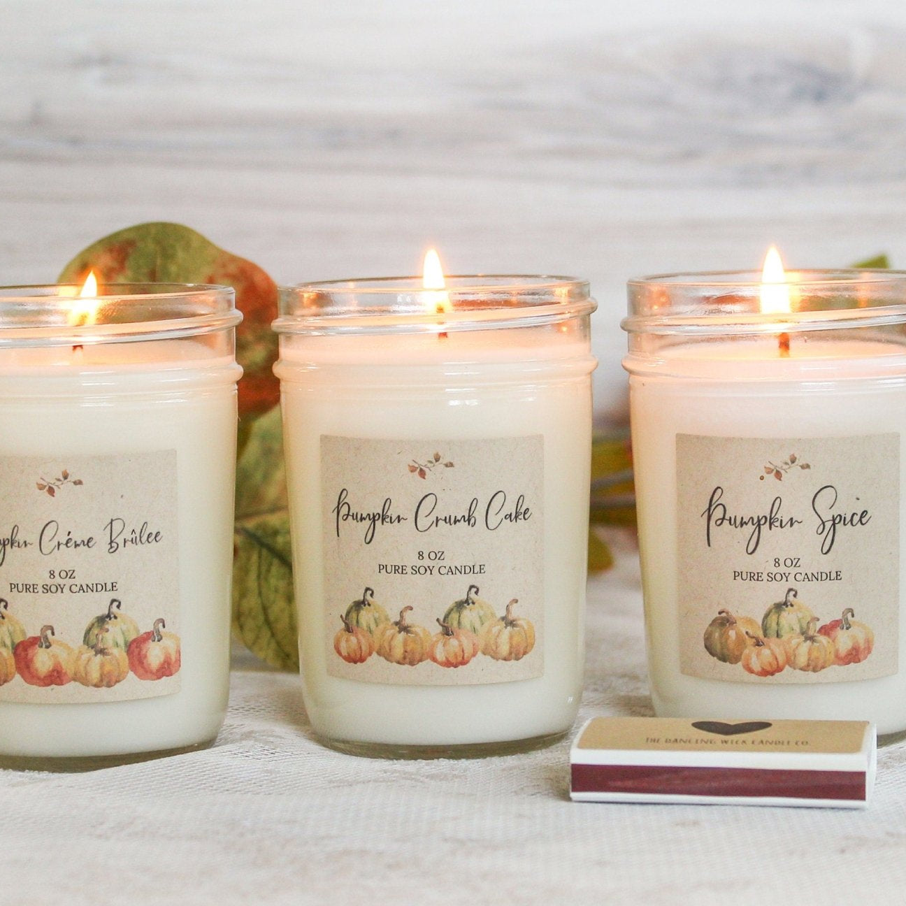 Pumpkin Fall Candles - Set of 3 - The Dancing Wick