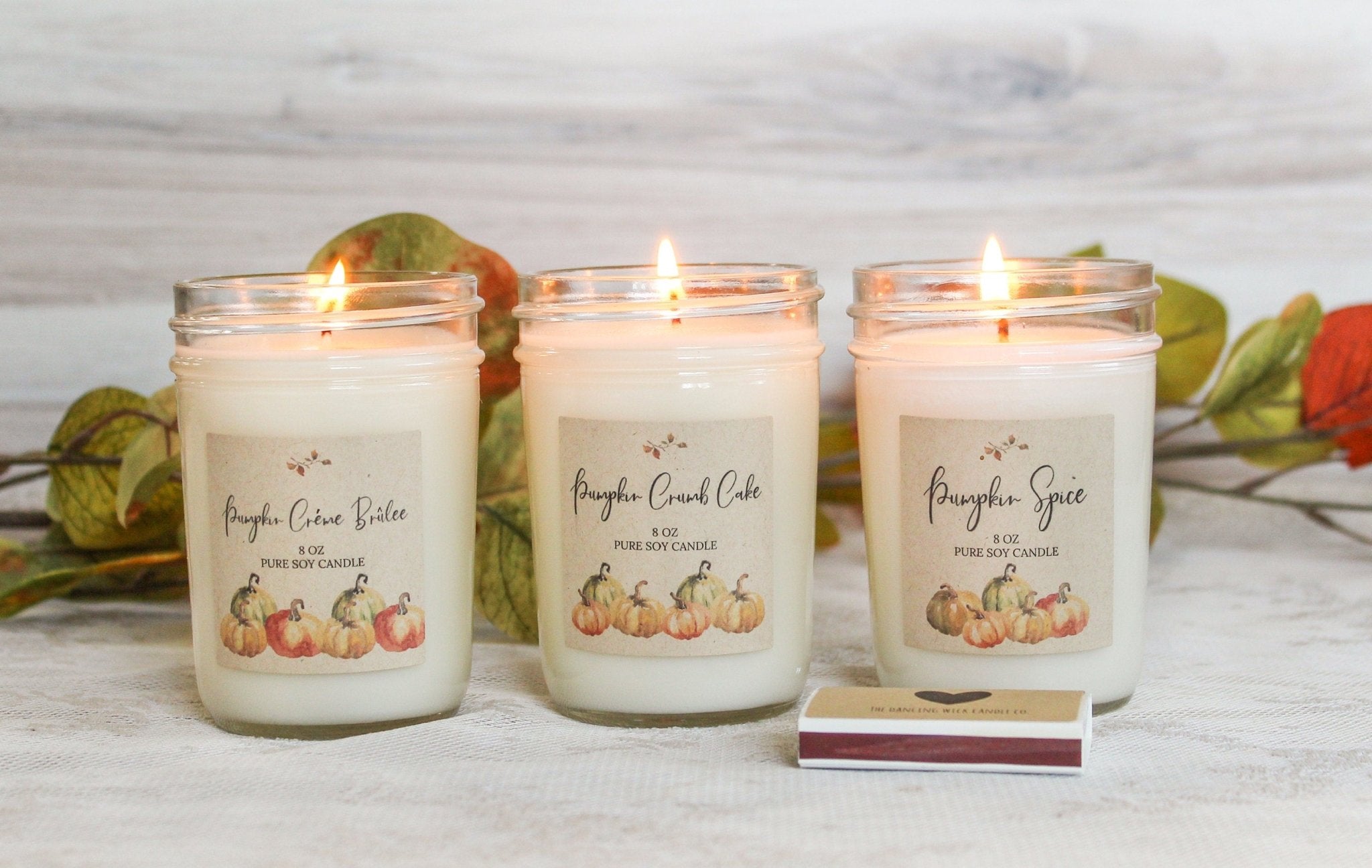 Pumpkin Fall Candles - Set of 3 - The Dancing Wick